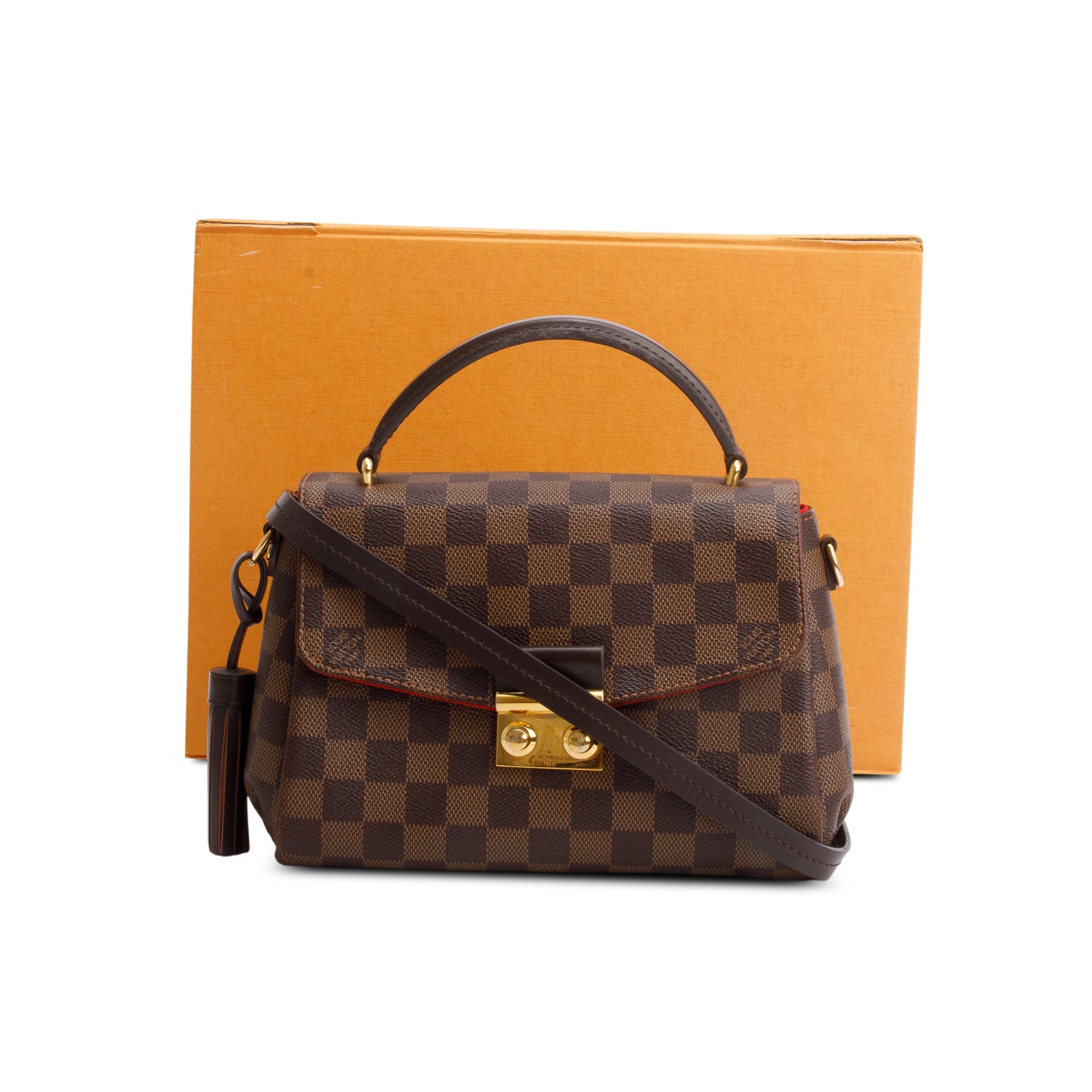 Louis Vuitton Damier Ebene Croisette w/ Box, Strap & Receipt
