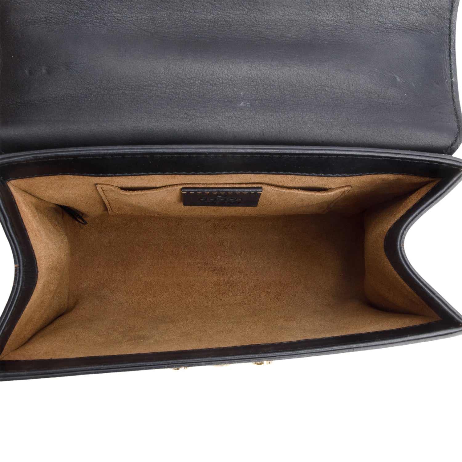 Gucci Black GG Supreme Monogram Calfskin Mini Padlock Chain Shoulder Bag