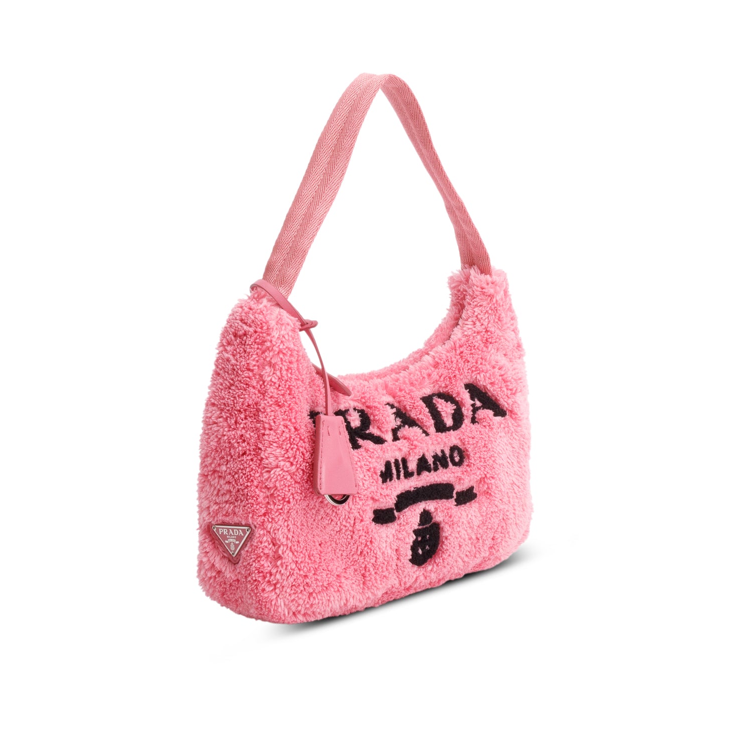 Prada 2024 Pink Terry Cloth Mini Re-Edition 2000 Bag w/ Box & Authenticity Card