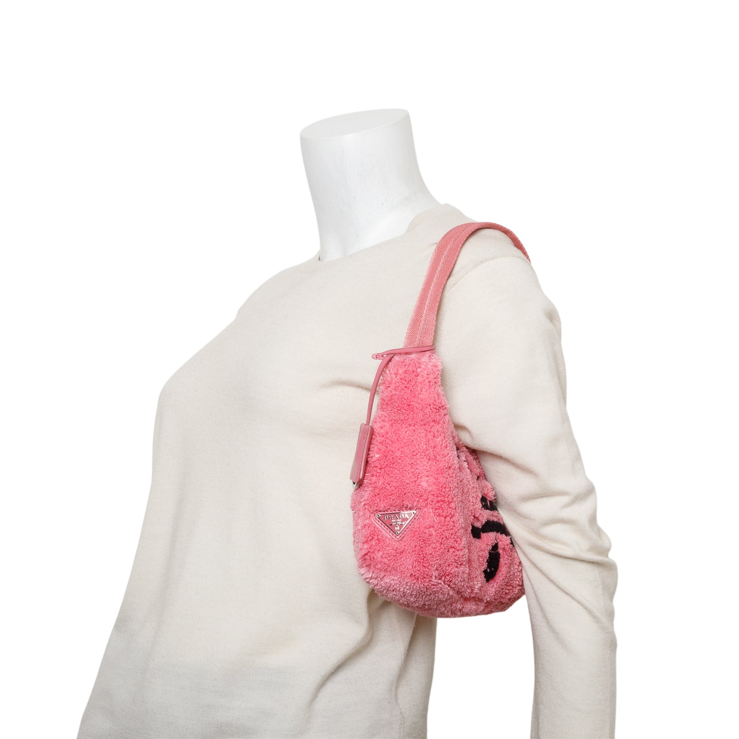 Prada 2024 Pink Terry Cloth Mini Re-Edition 2000 Bag w/ Box & Authenticity Card