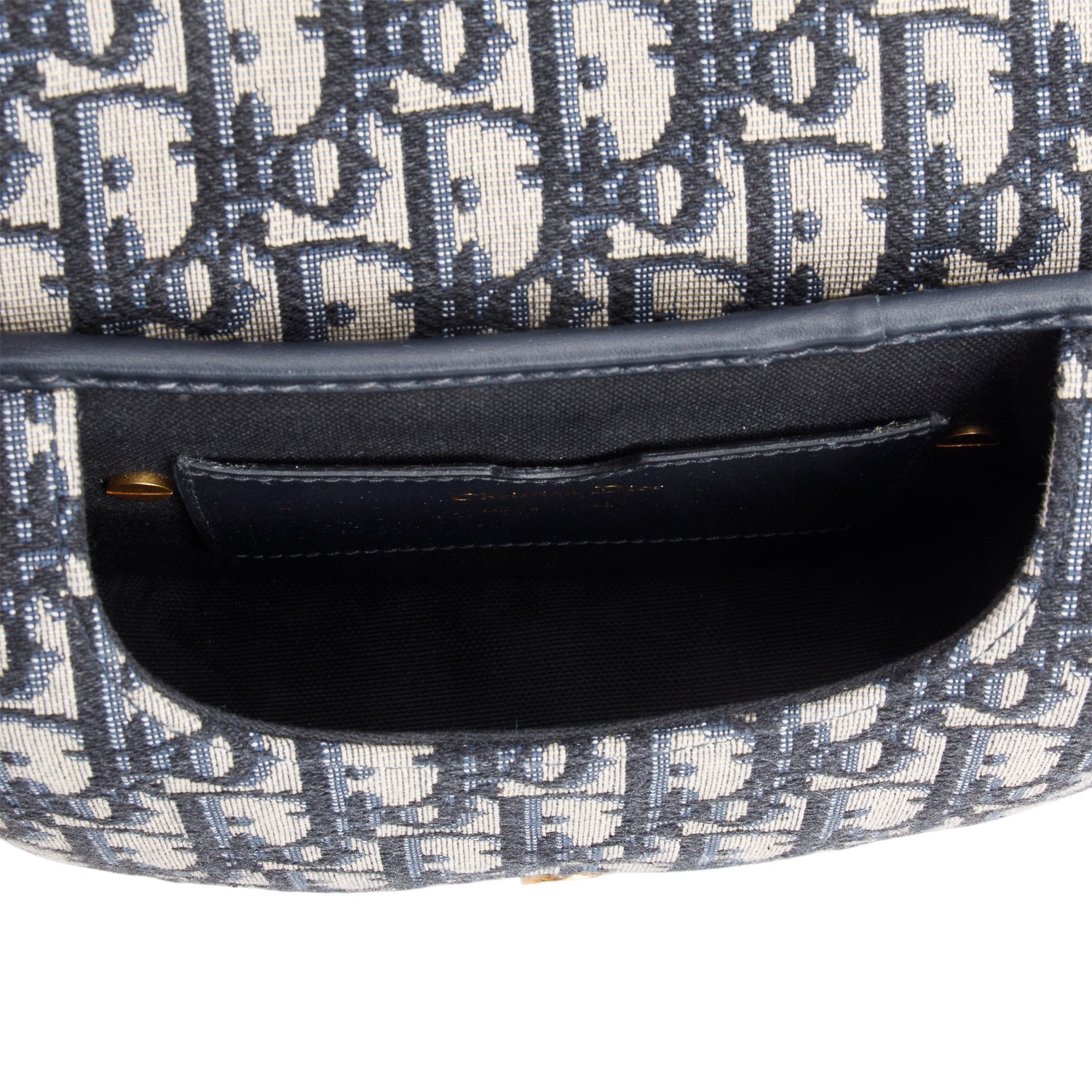 Christian Dior 2020 Blue Oblique Small Bobby Flap Bag w/ Strap & Authenticity Card