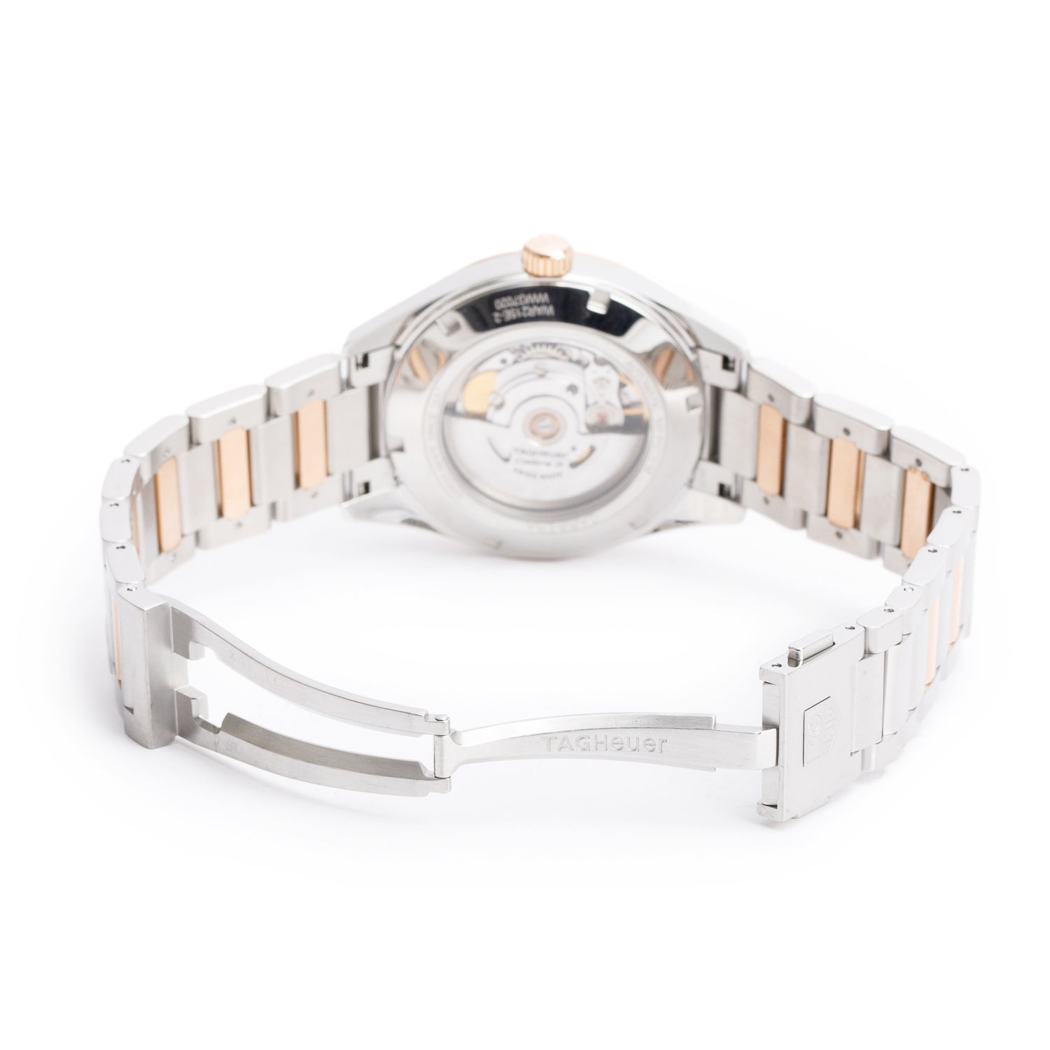 Tag Heuer Stainless Steel & 18k Rose Gold Carrera 39 MM Automatic Watch Grey Dial WAR215E-2 w/ Box