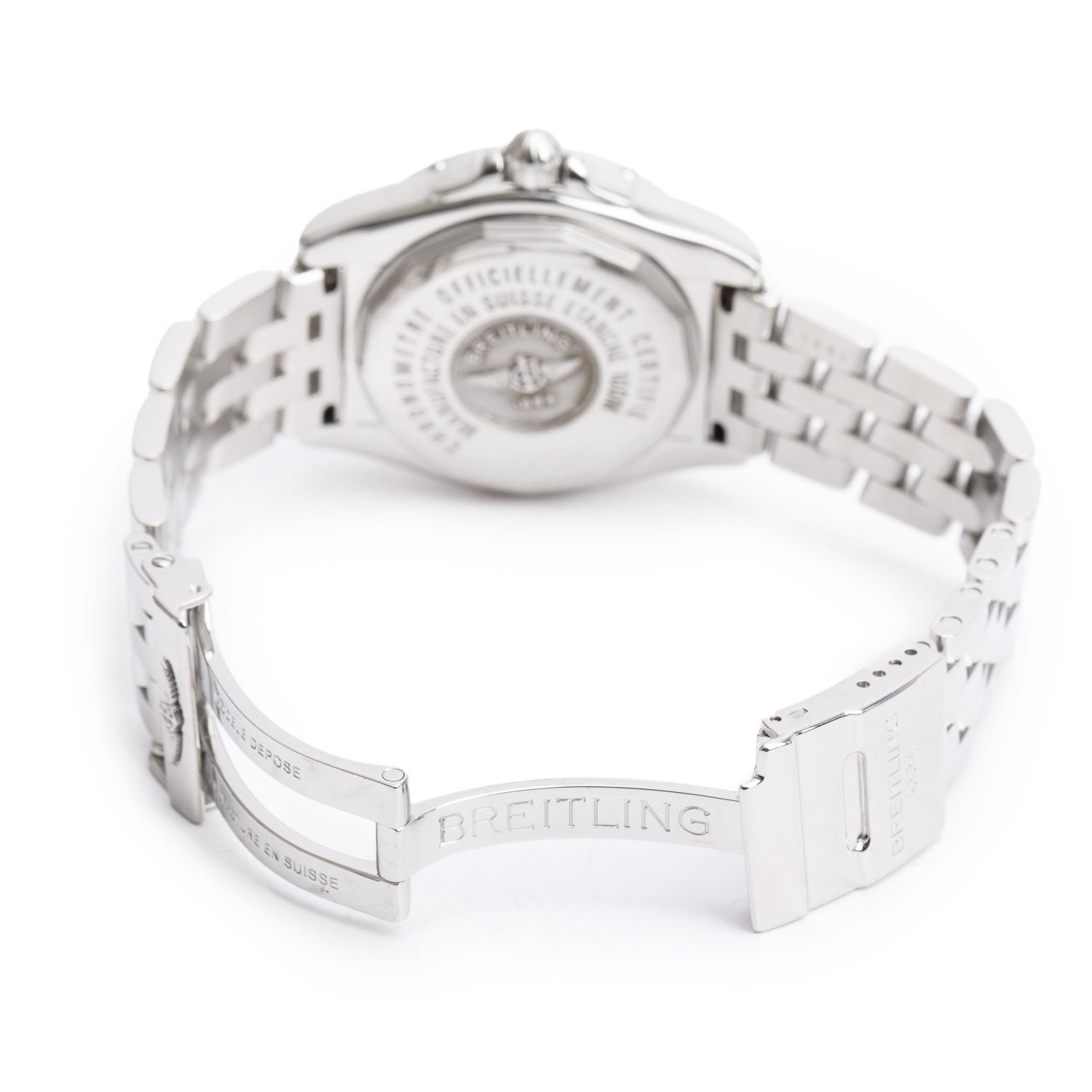 Breitling Stainless Steel Galactic 32 MM Quartz Watch Mother of Pearl Diamond Dial A71356 w/ Box & Papers