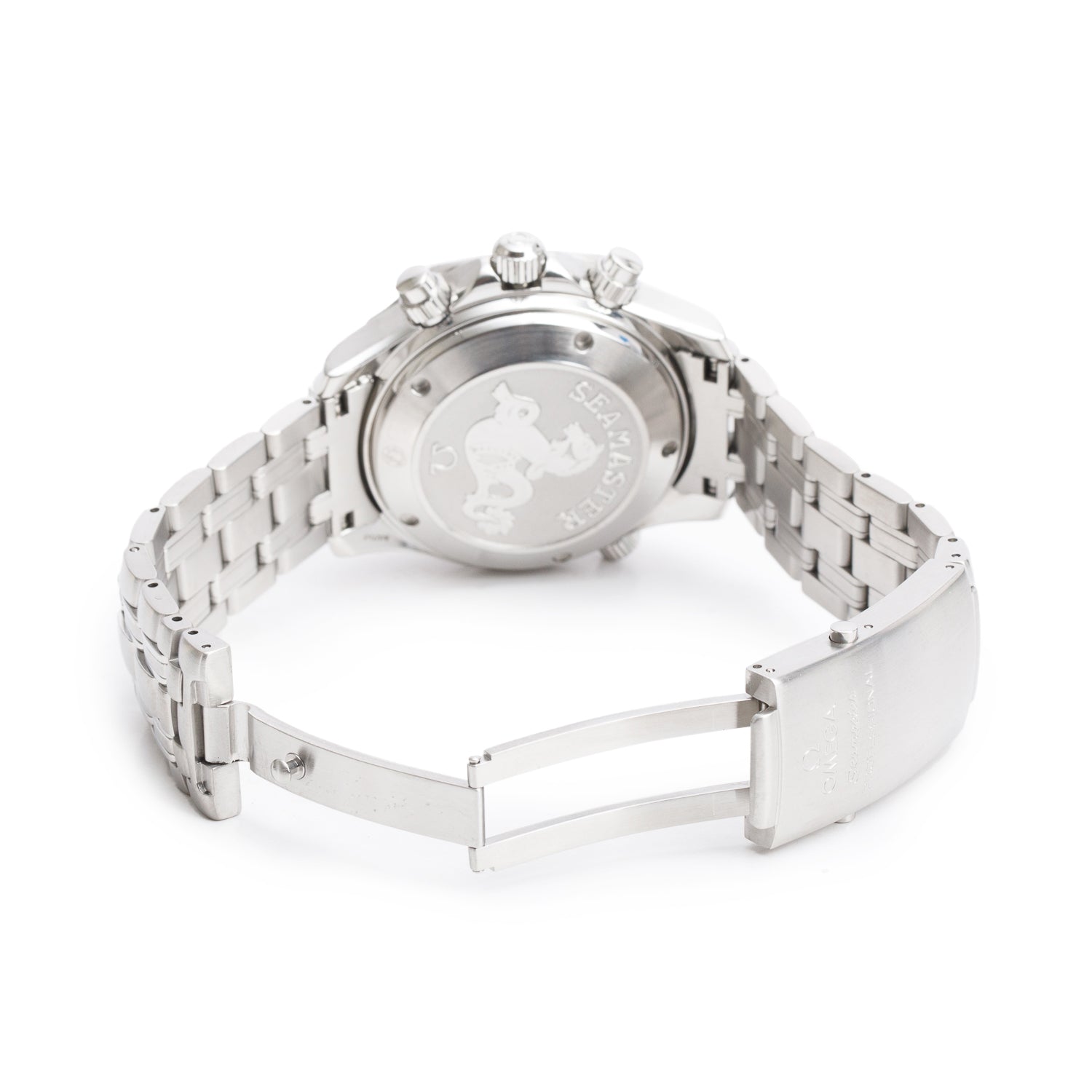 Omega Stainless Steel Seamaster Diver 300M Professional Chronometer 41.5 MM Automatic Chronograph Watch Blue Dial w/ Box & Papers