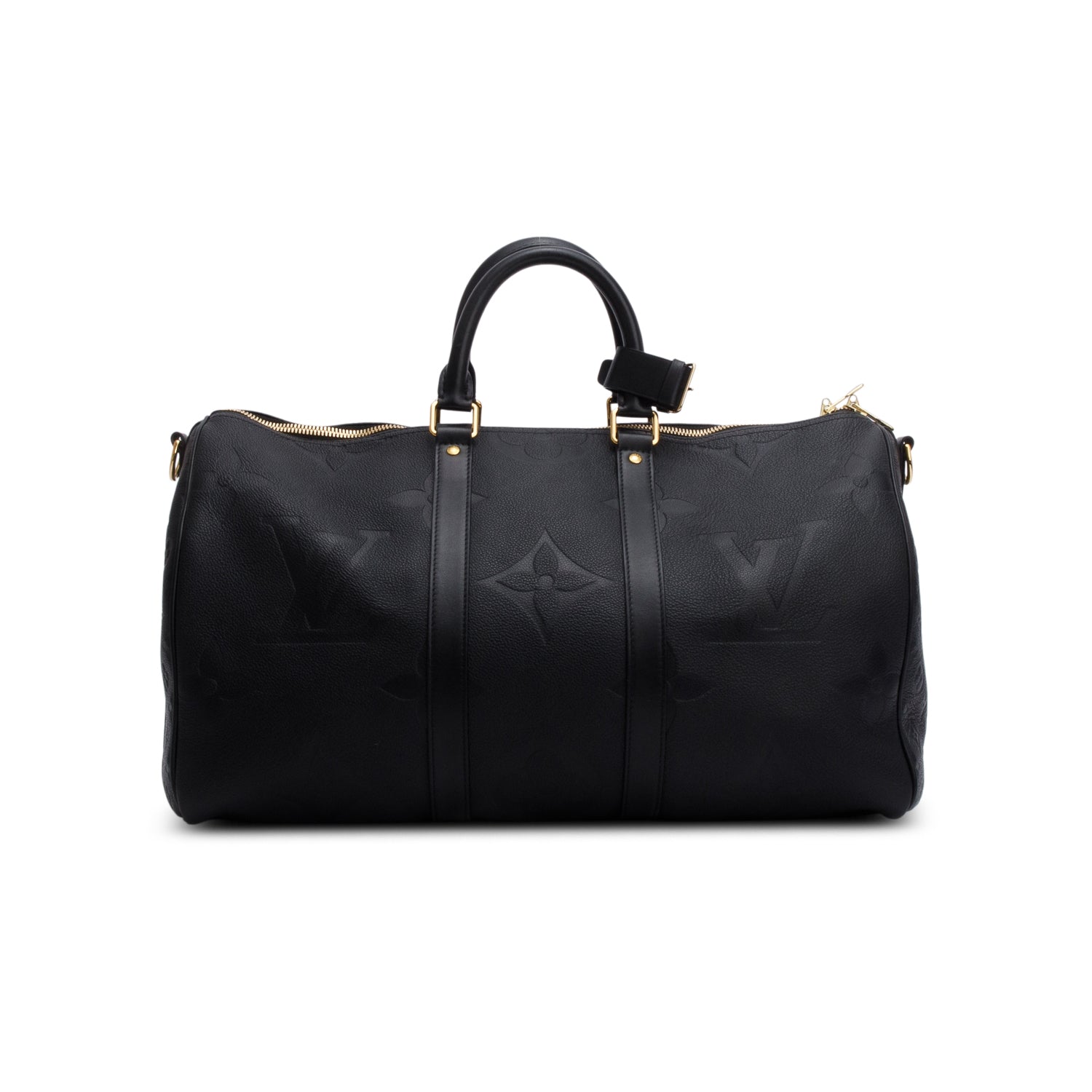 Louis Vuitton Black Monogram Empreinte Giant Leather Keepall Bandouliere 45