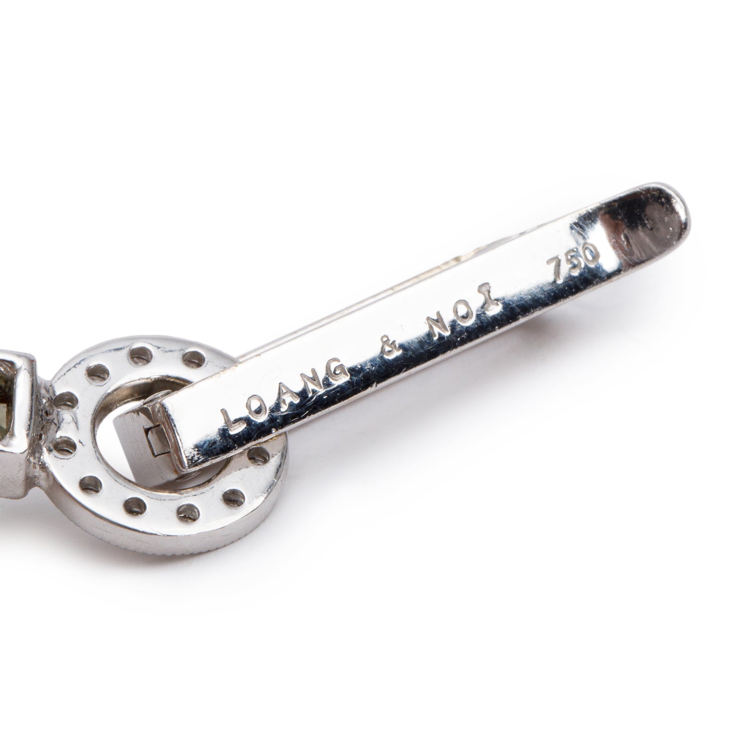 18k White Gold Colored Stone, Diamond & Pearl Large Cross Pendant