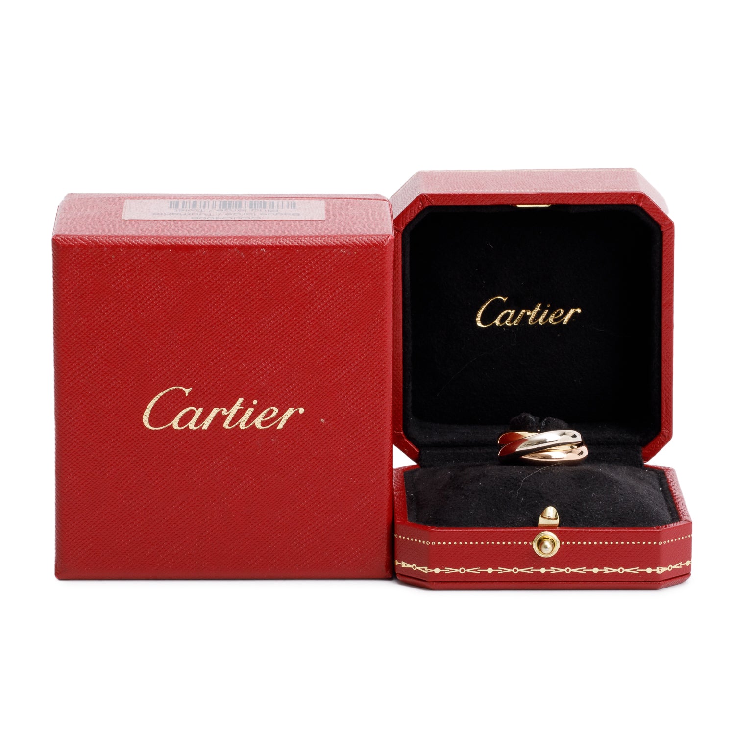 Cartier Vintage 18k Tri-Gold Trinity Rolling Ring, Large Model Size 53 6.25 w/ Box