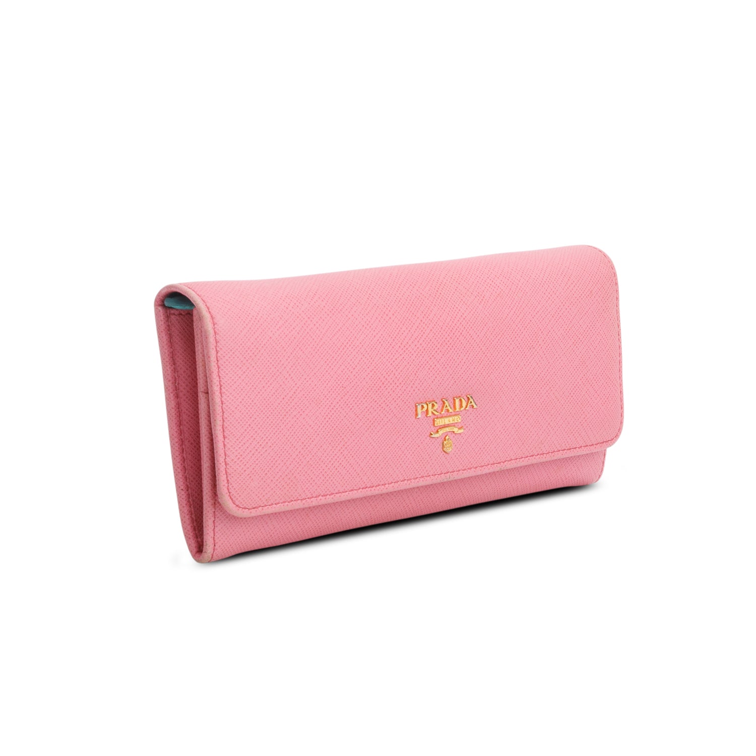 Prada Pink Saffiano Leather Large Continental Wallet