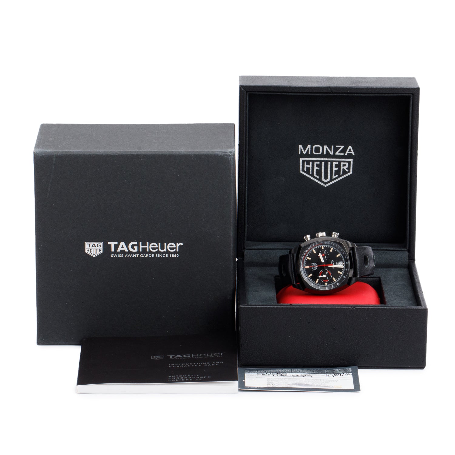 Tag Heuer Black PVD Titanium Limited Edition Heritage Monza 42 MM Automatic Watch Black Dial CR2080 w/ Box & Papers