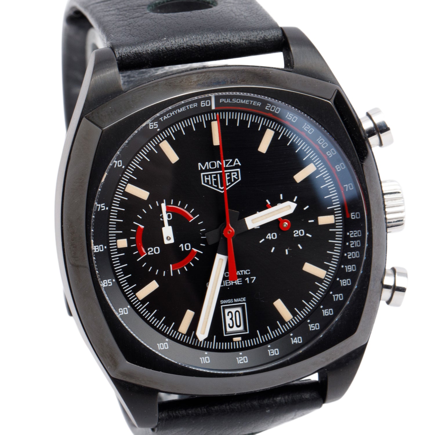 Tag Heuer Black PVD Titanium Limited Edition Heritage Monza 42 MM Automatic Watch Black Dial CR2080 w/ Box & Papers