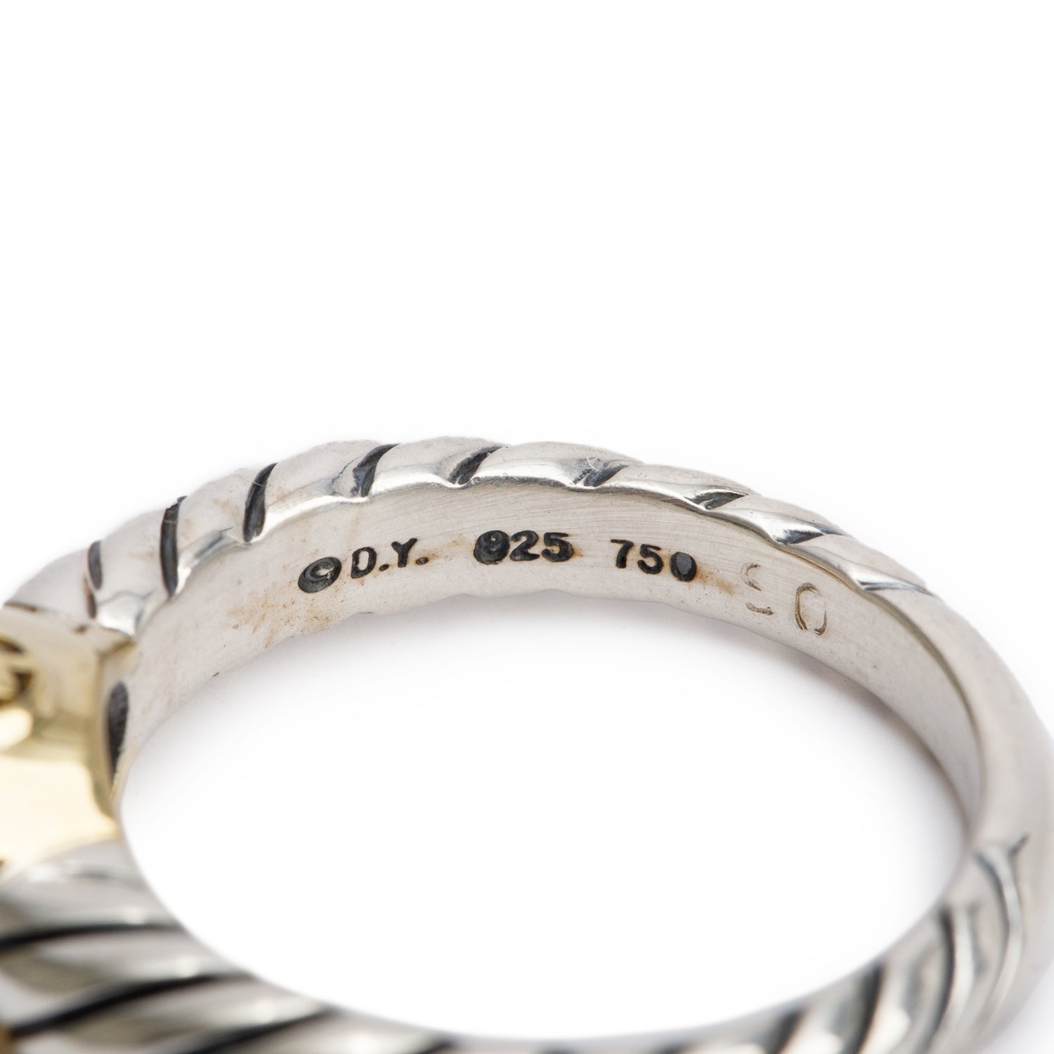 David Yurman Sterling Silver & 18k Yellow Gold Amethyst Noblesse Cocktail Ring, Size 6