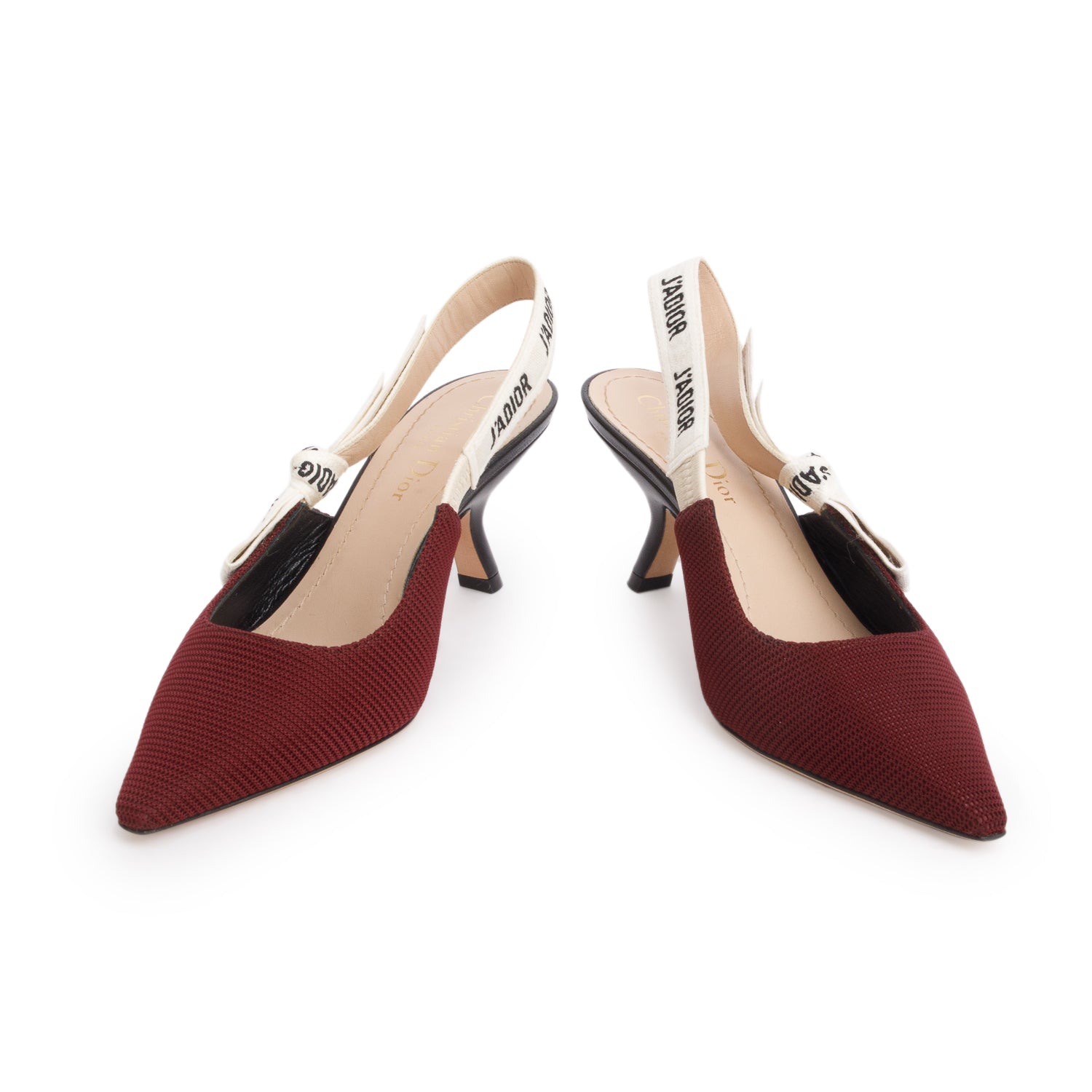 Christian Dior Red Technical Canvas Ribbon J'Adior Slingback 65mm, Size 36 w/ Box