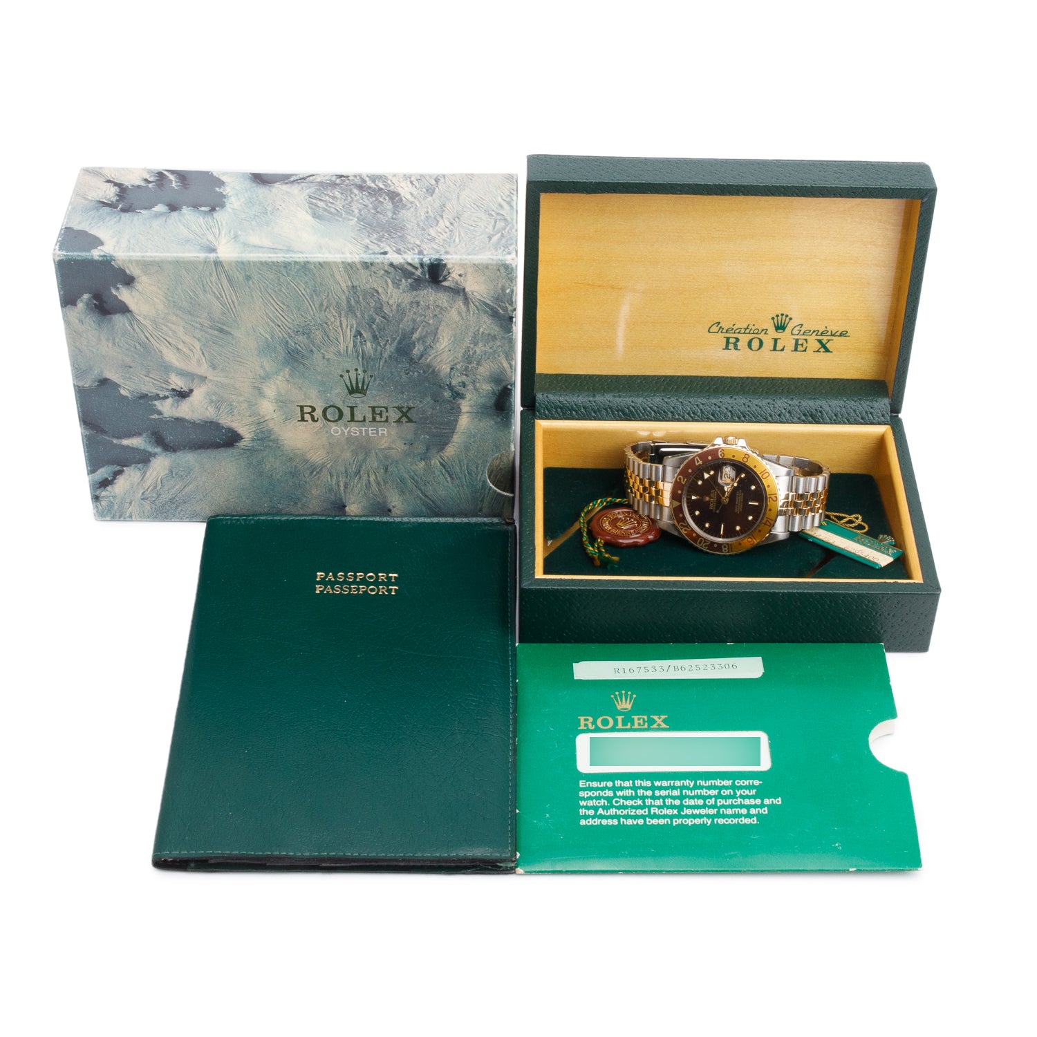 Rolex Vintage Stainless Steel & 18k Yellow Gold GMT-Master 'Root Beer' 40 MM Automatic Watch Chocolate Nipple Dial 16753 w/ Box & Papers