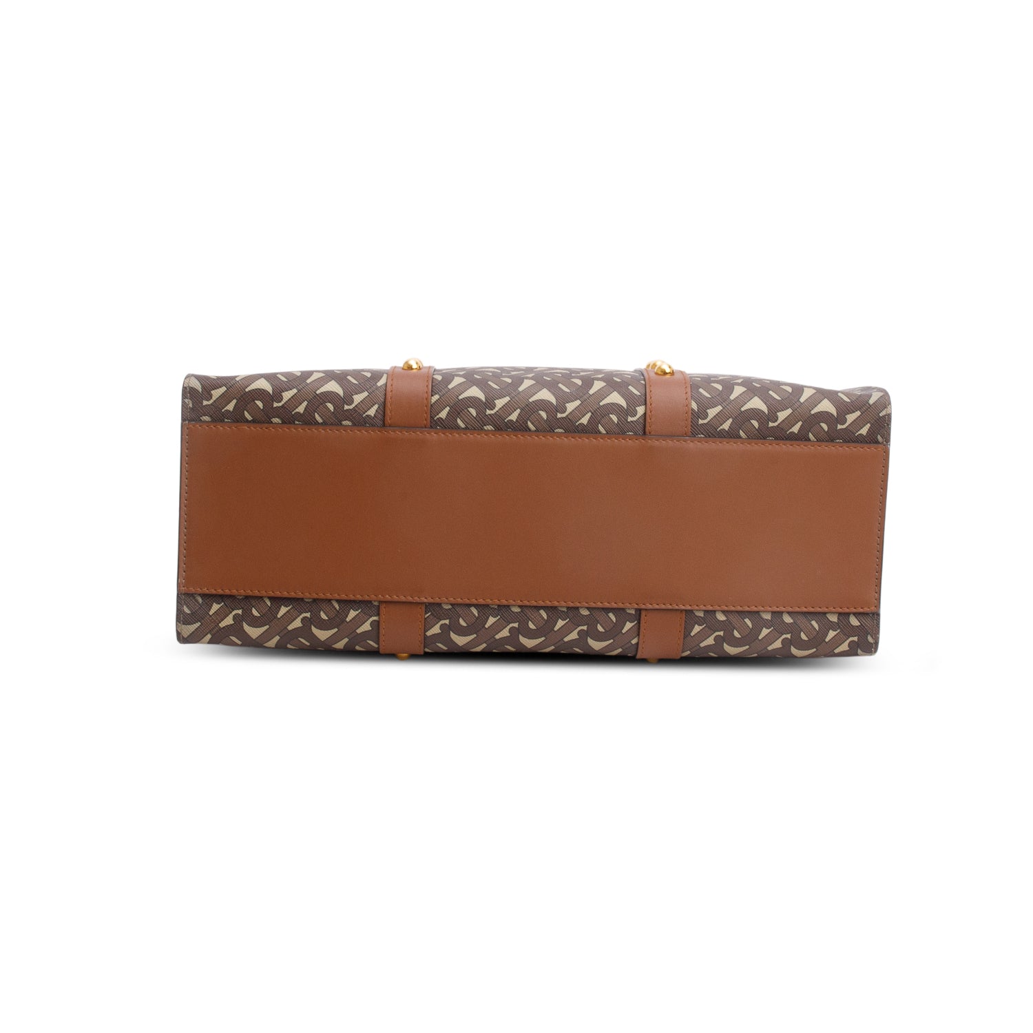 Burberry Brown E-Canvas Monogram Studded Book Tote