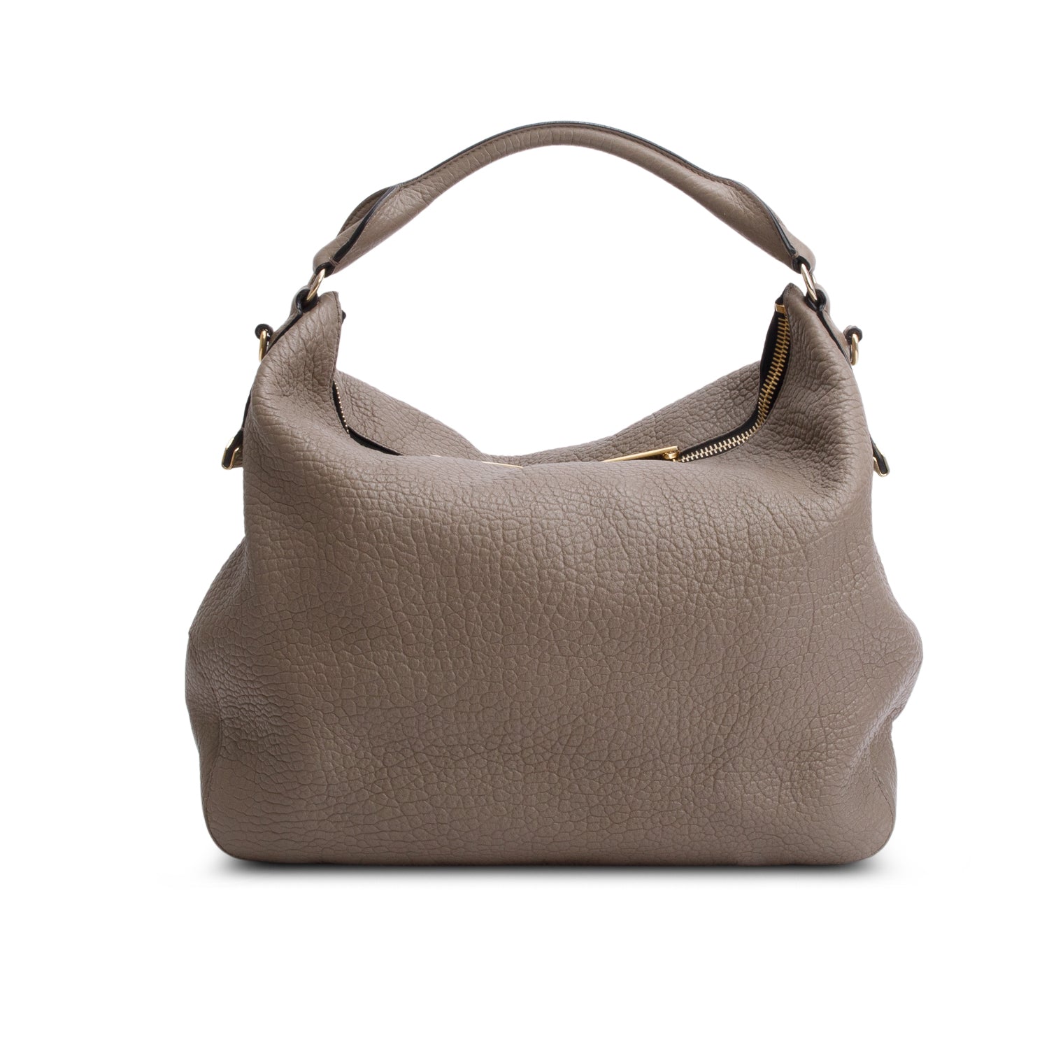 Burberry Taupe Grained Leather Ledbury Convertible Hobo w/ Strap