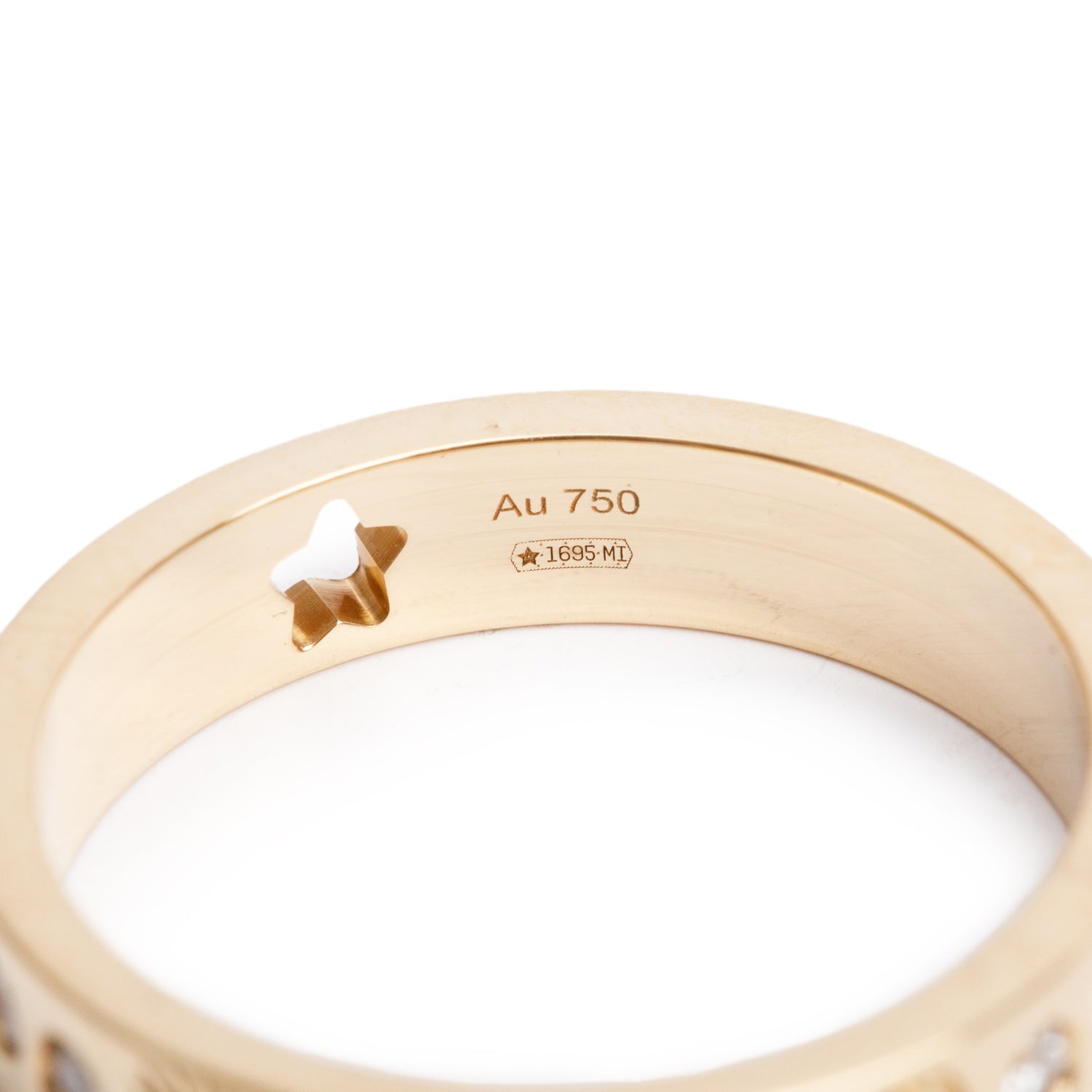 Gucci 18k Yellow Gold Diamond Icon Star Ring, Size 14 6.75