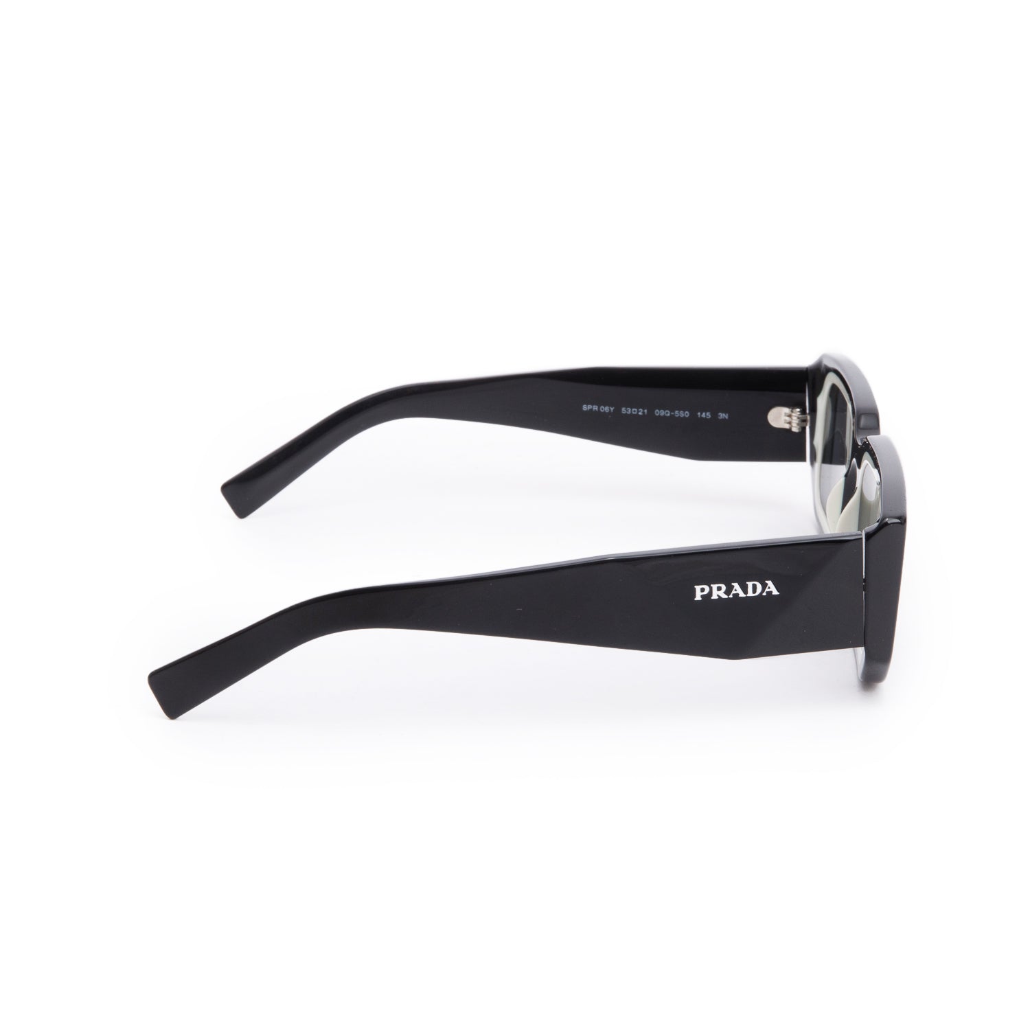 Prada SPR06Y Black/White Acetate Rectangle Sunglasses w/ Case