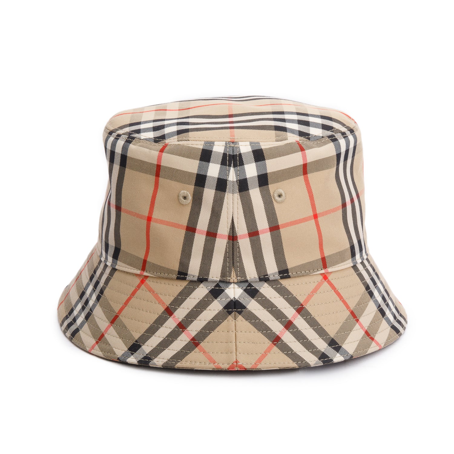Burberry Beige Technical Cotton Vintage Check Bucket Hat, Size L
