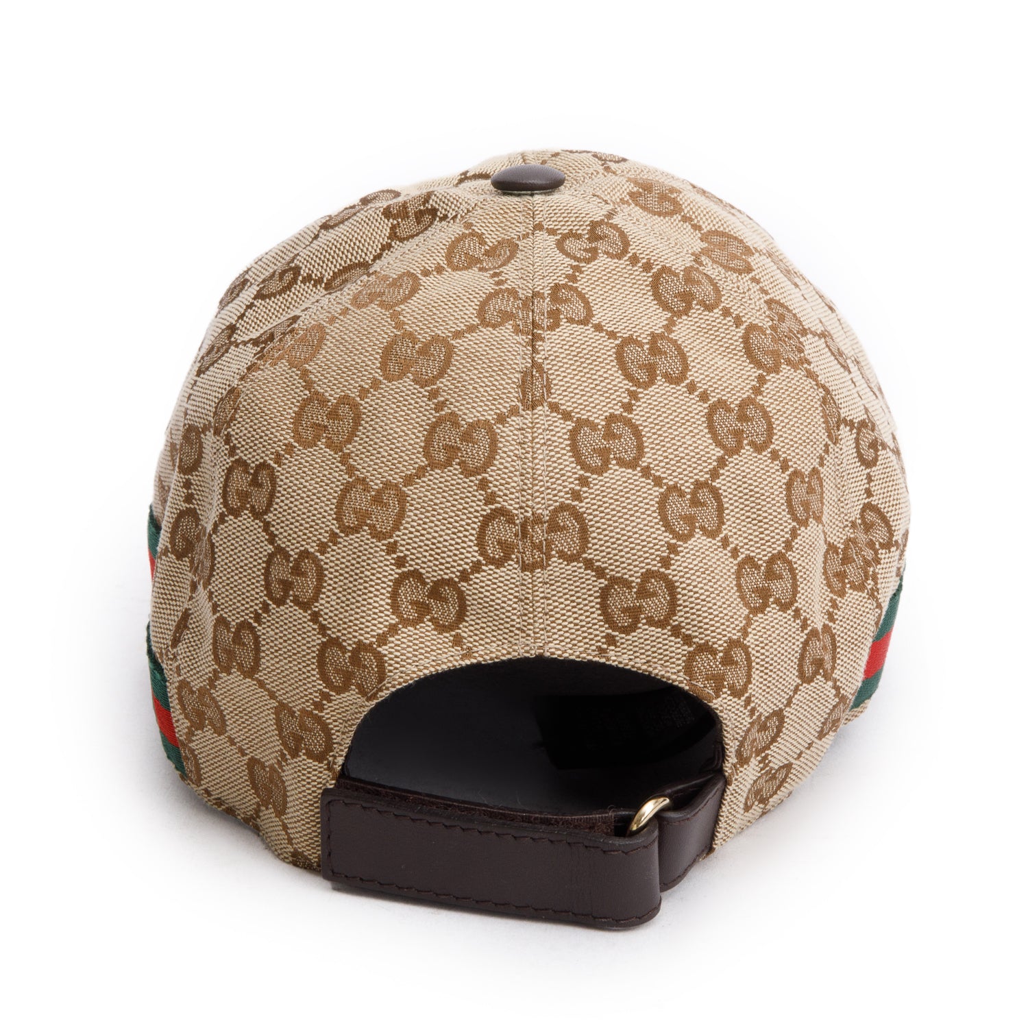 Gucci Beige Monogram Web Baseball Hat, Size M 58