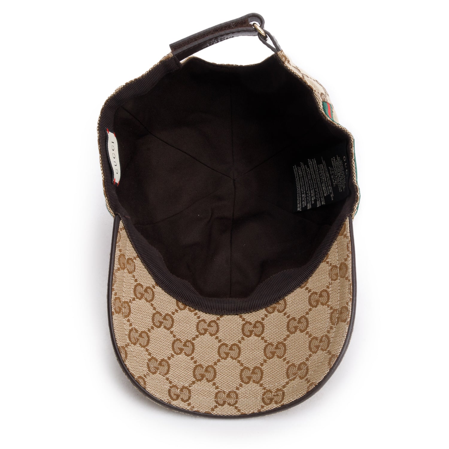 Gucci Beige Monogram Web Baseball Hat, Size M 58