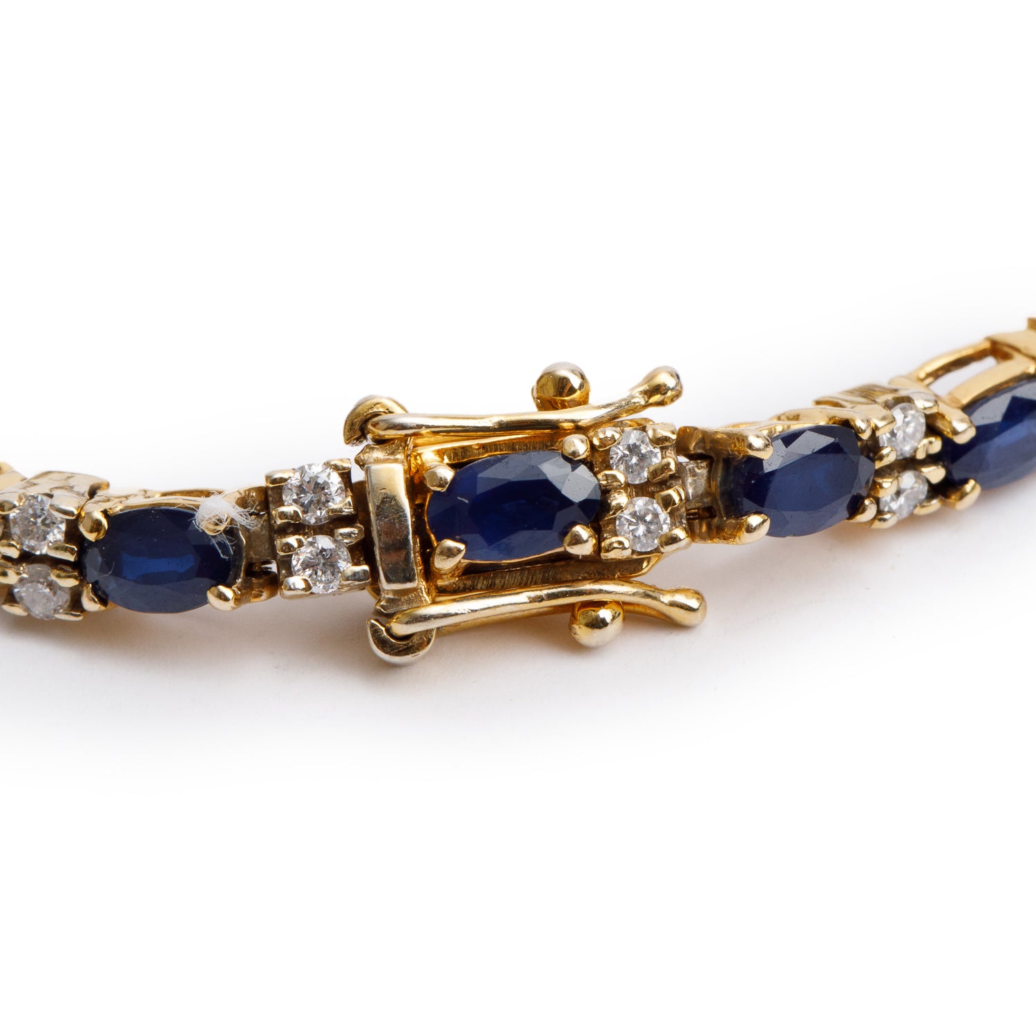 14k Yellow Gold Sapphire & Diamond Bracelet