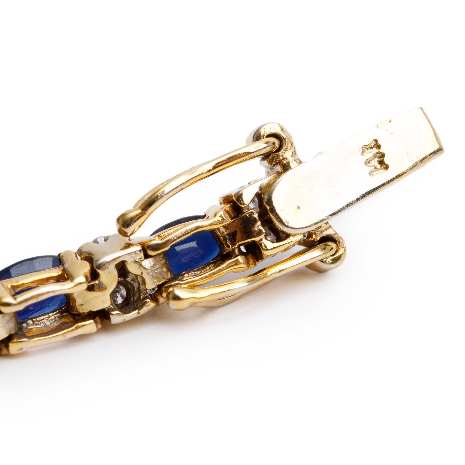 14k Yellow Gold Sapphire & Diamond Bracelet