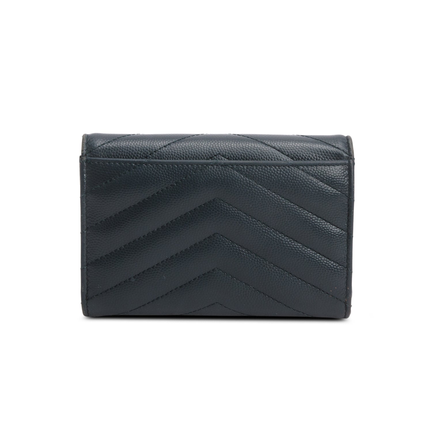 Saint Laurent Grey Grain de Poudre Matelasse Small Envelope Wallet