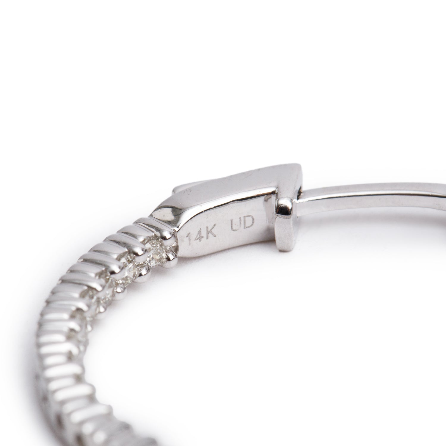 14k White Gold 0.82 tcw. Diamond Inside-Out Hoop Earrings