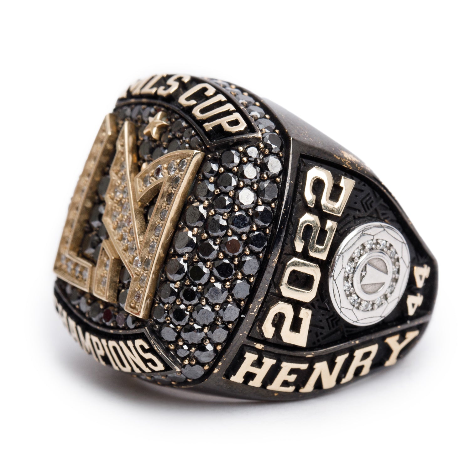 Los Angeles Football Club 2022 MLS Championship 10k Yellow & White Gold Diamond Ring, Size 12 w/ Box