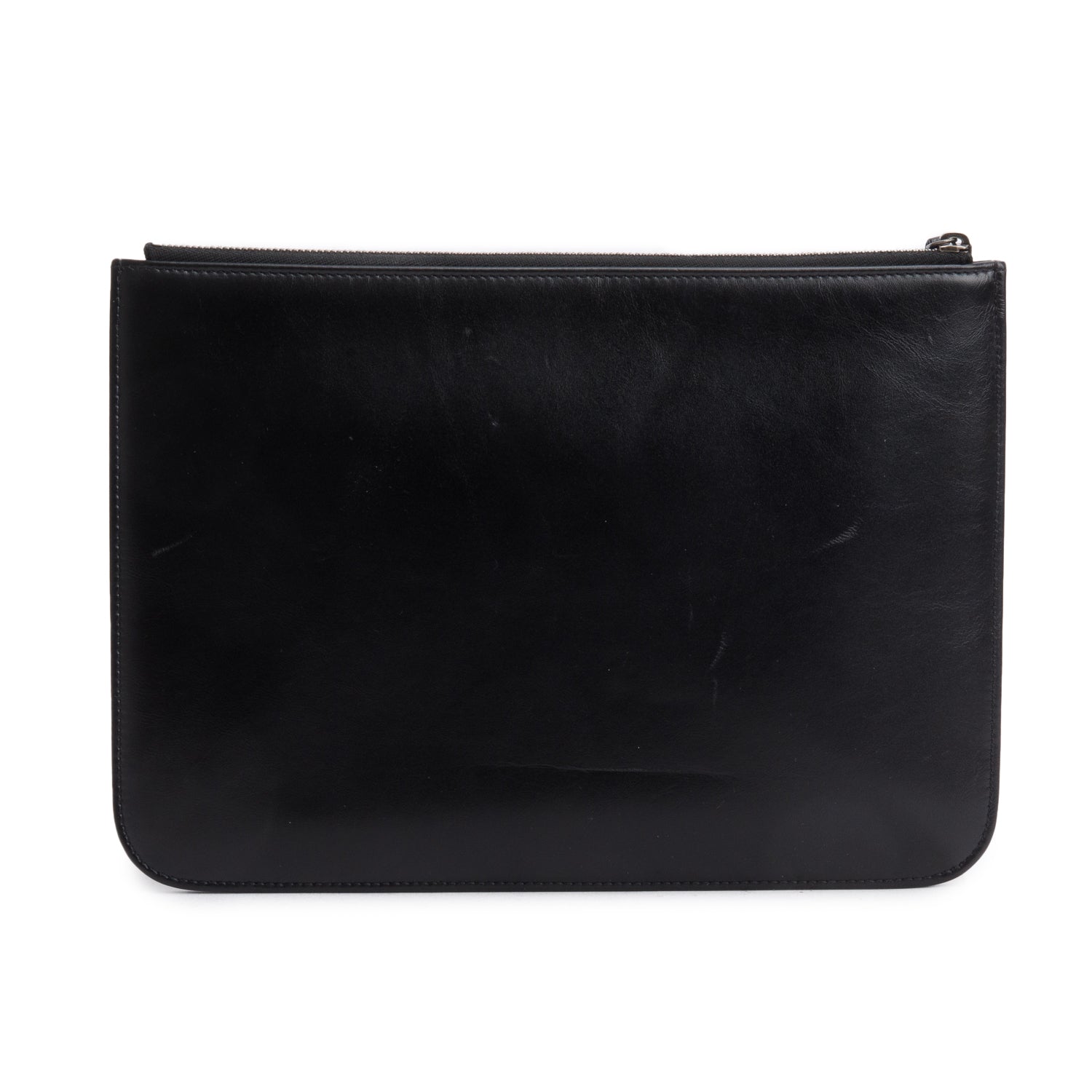 Chanel 2020 Black Lambskin Leather Large Faux Pearl& Strass Deauville Pouch