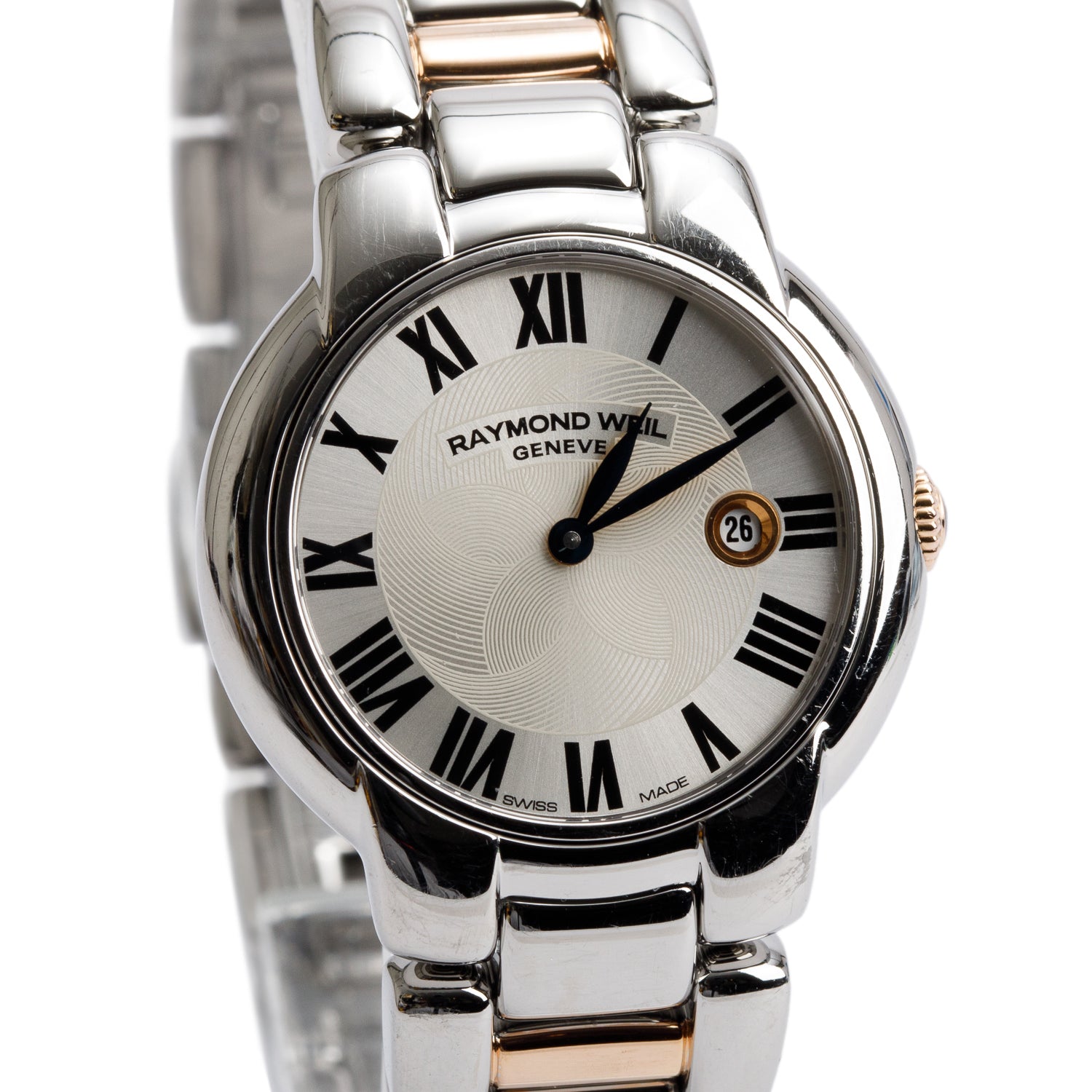 Raymond Weil Stainless Steel & Rose Gold PVD Jasmine 29 MM Quartz Watch Silver Dial 5229