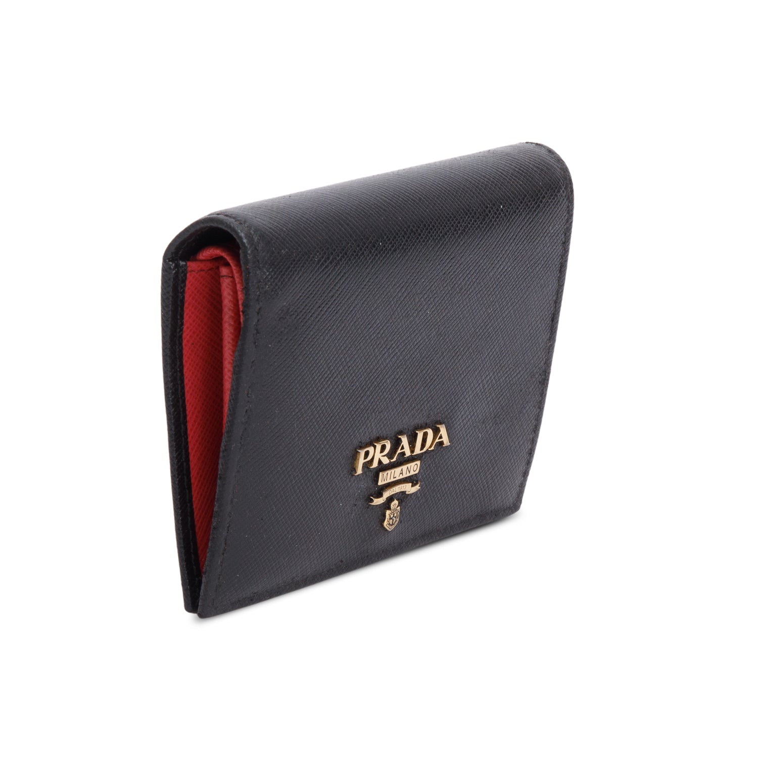 Prada Black Saffiano Small Leather Wallet w/ Box & Authenticity Card