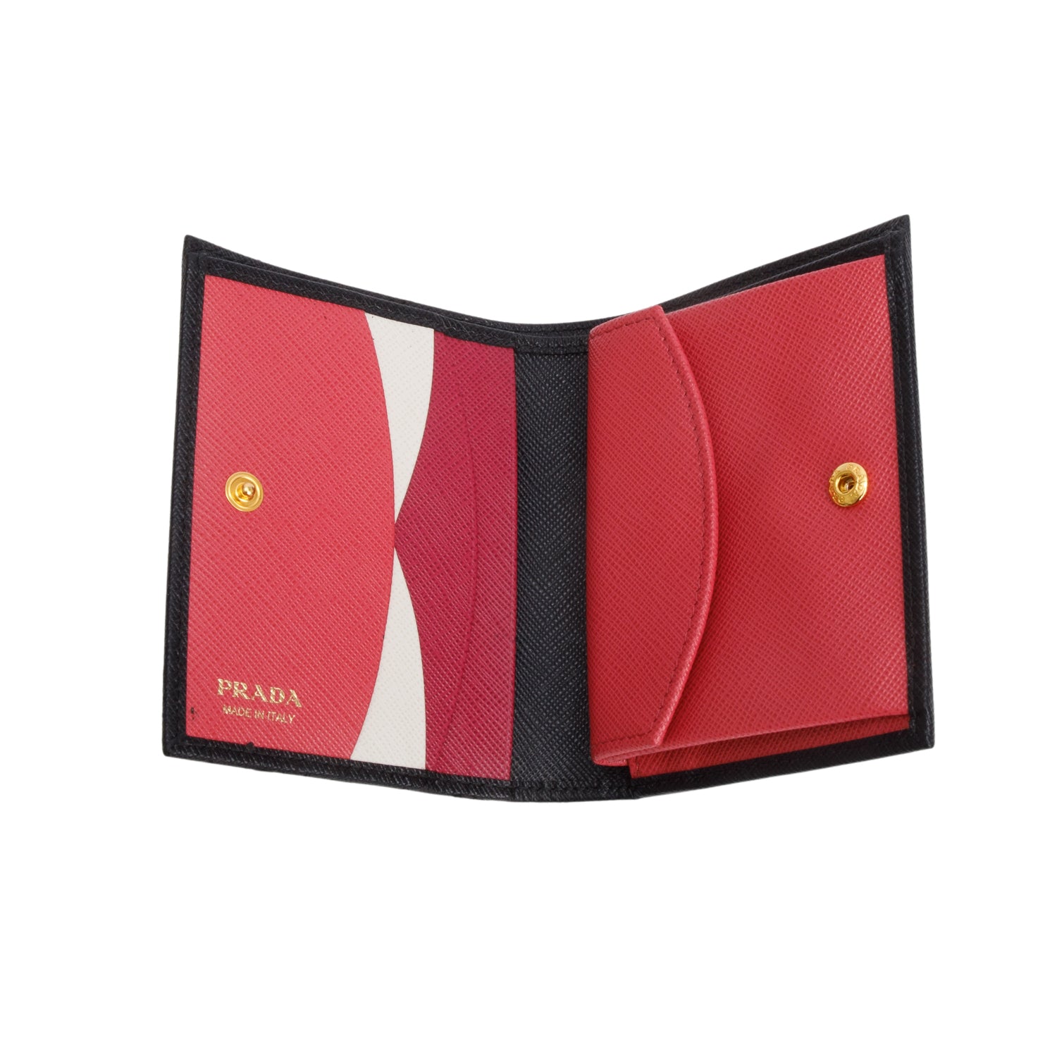 Prada Black Saffiano Small Leather Wallet w/ Box & Authenticity Card