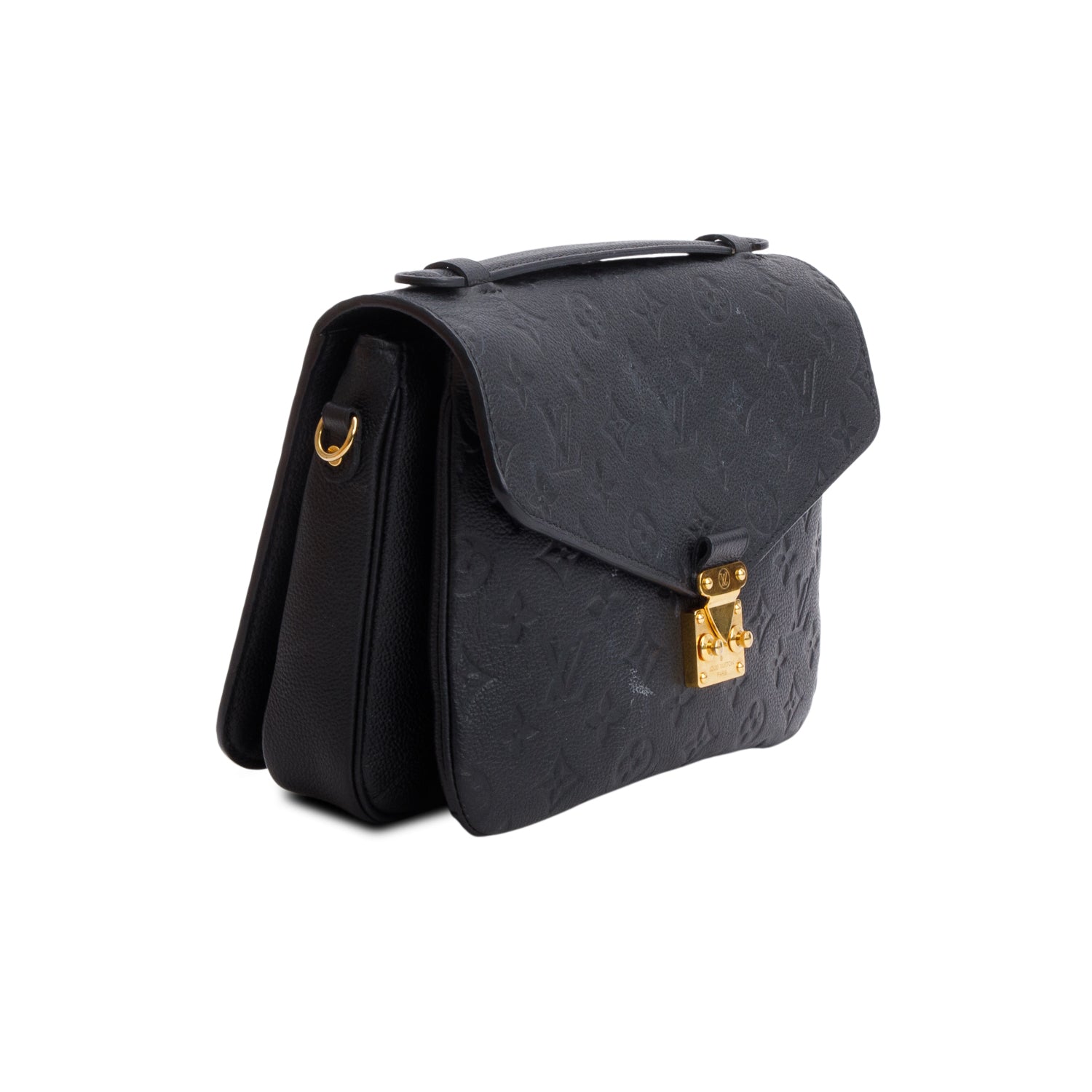 Louis Vuitton Black Monogram Empreinte Leather Pochette Metis w/ Box