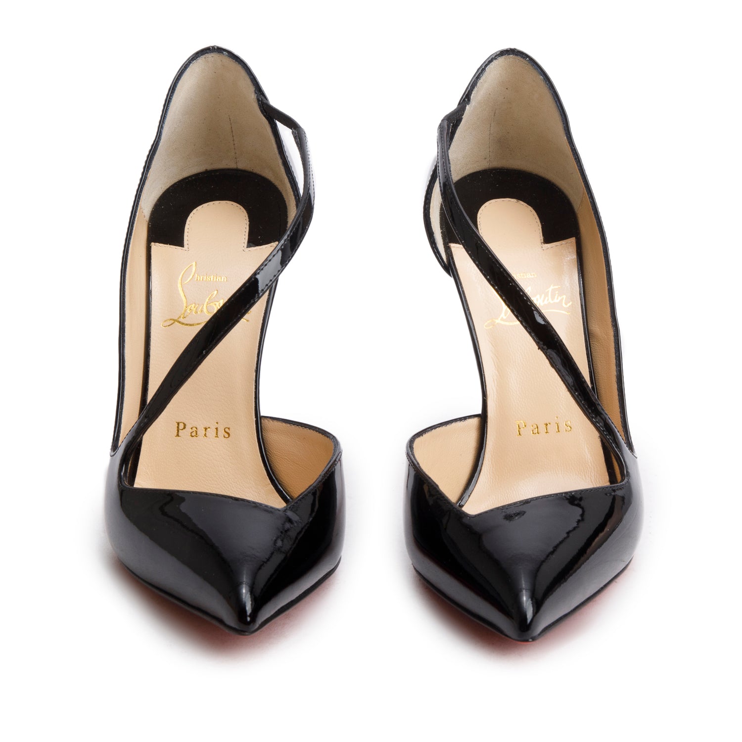 Christian Louboutin Black Patent Leather Jumping 100 Pumps, Size 36.5 w/ Box