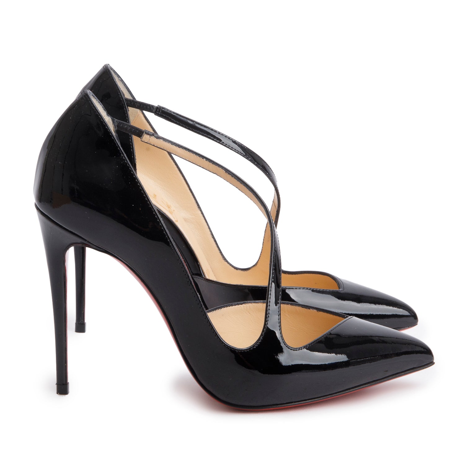 Christian Louboutin Black Patent Leather Jumping 100 Pumps, Size 36.5 w/ Box