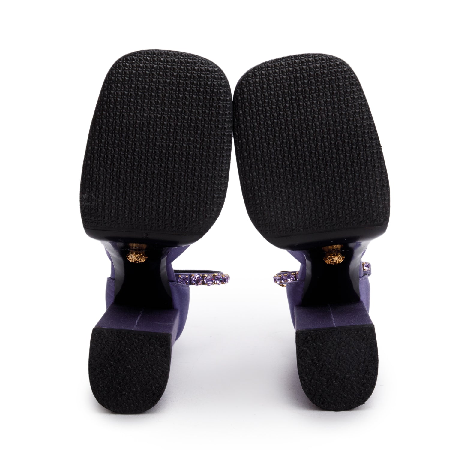 Versace Purple Satin Medusa Aevitas Platform Heels, Size 41 w/ Box