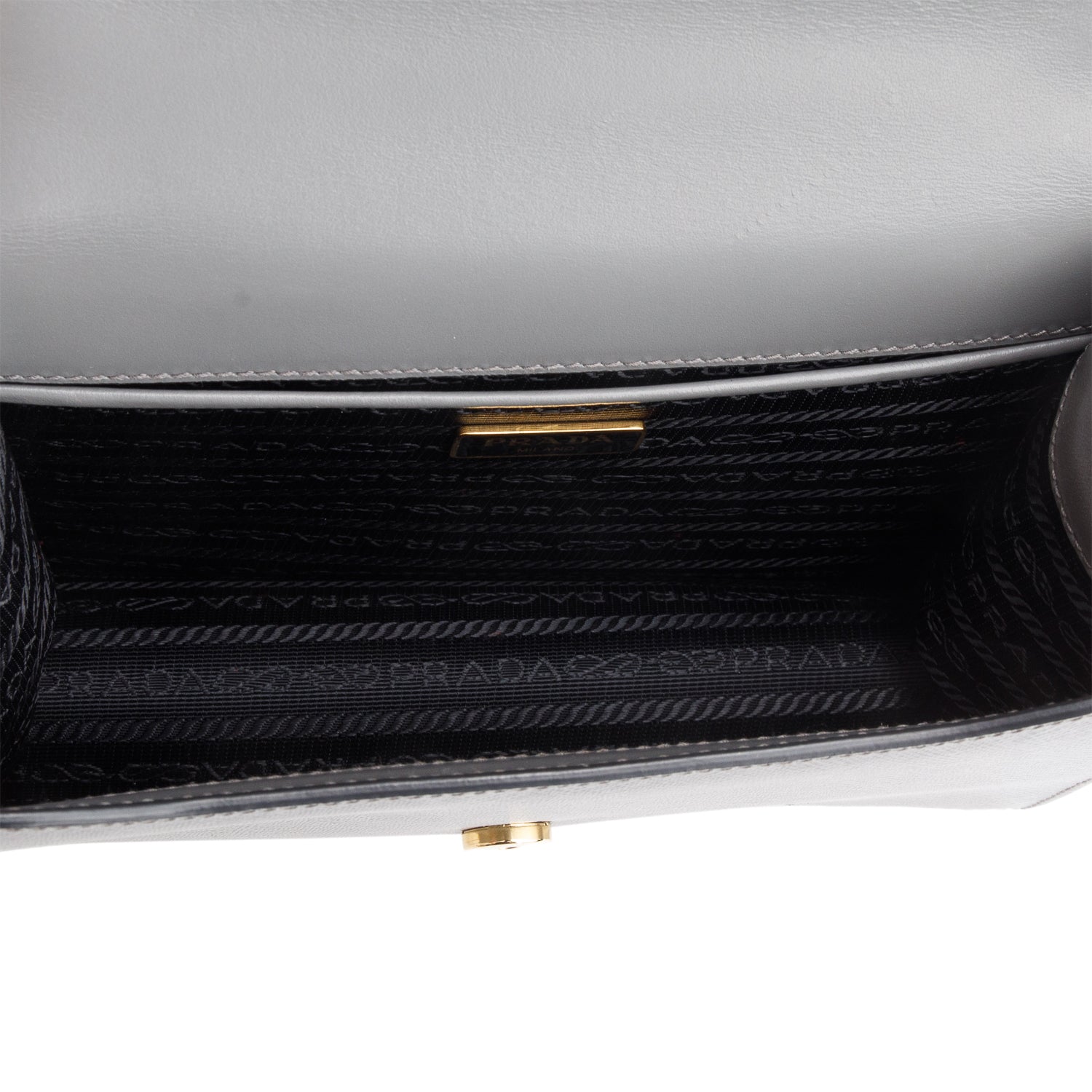 Prada Grey Saffiano Leather Envelope Shoulder Bag w/ Authenticity Card