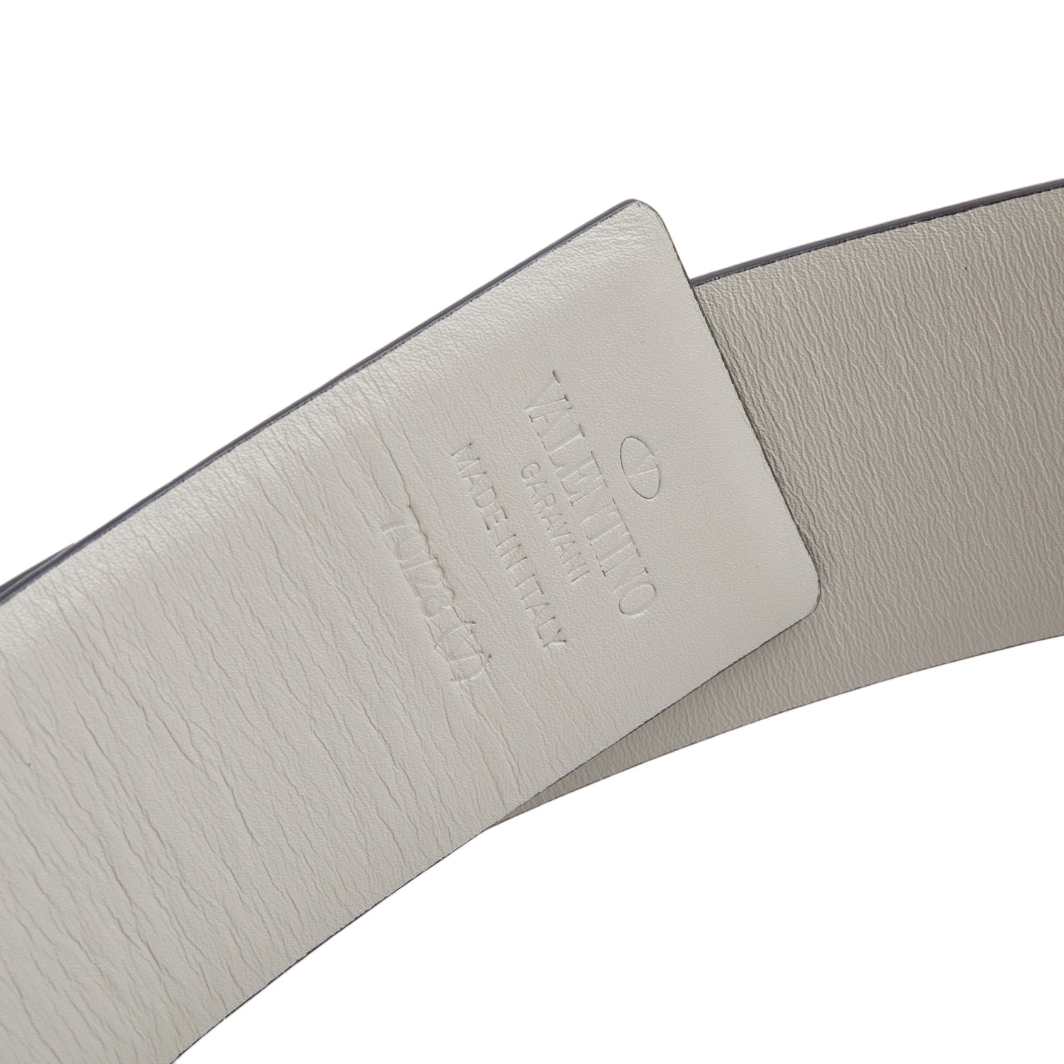 Valentino Blue Grey Glossy Calfskin VLogo Reversible Belt 70 28 w/ Box