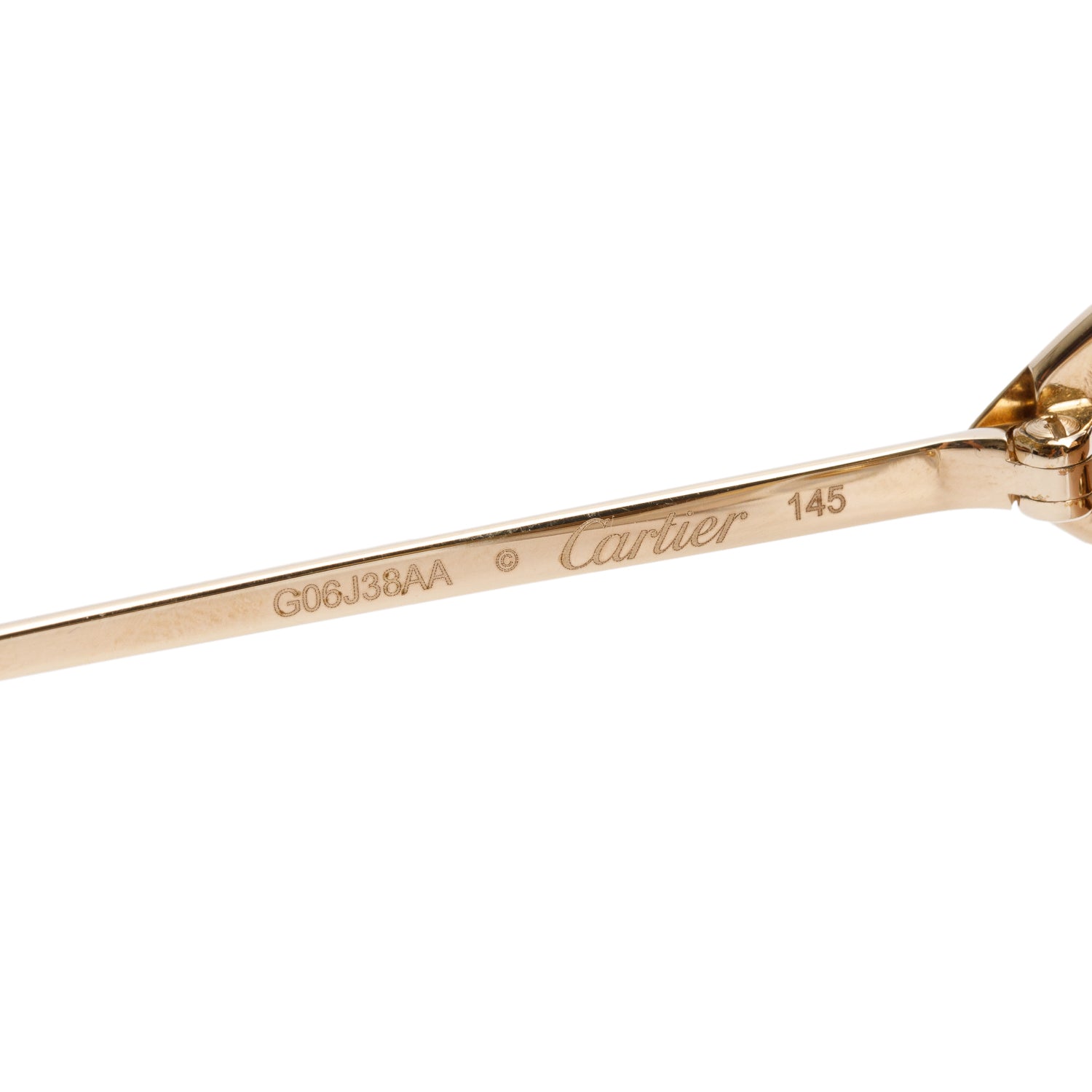 Cartier CT0394S Gold-Tone Classic C de Cartier Motif Sunglasses w/ Box & Case