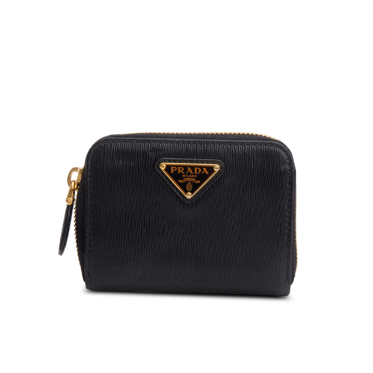Prada Black Vitello Move Compact Zip Wallet w/ Box – OLIVER'S