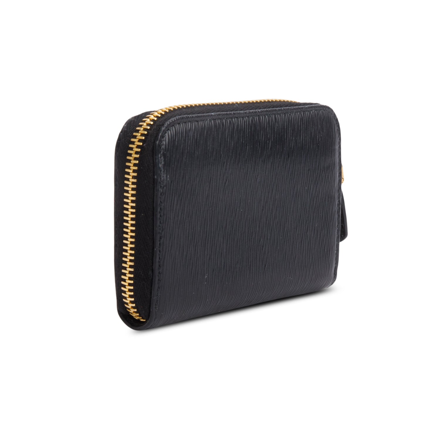 Prada Black Vitello Move Compact Zip Wallet w/ Box