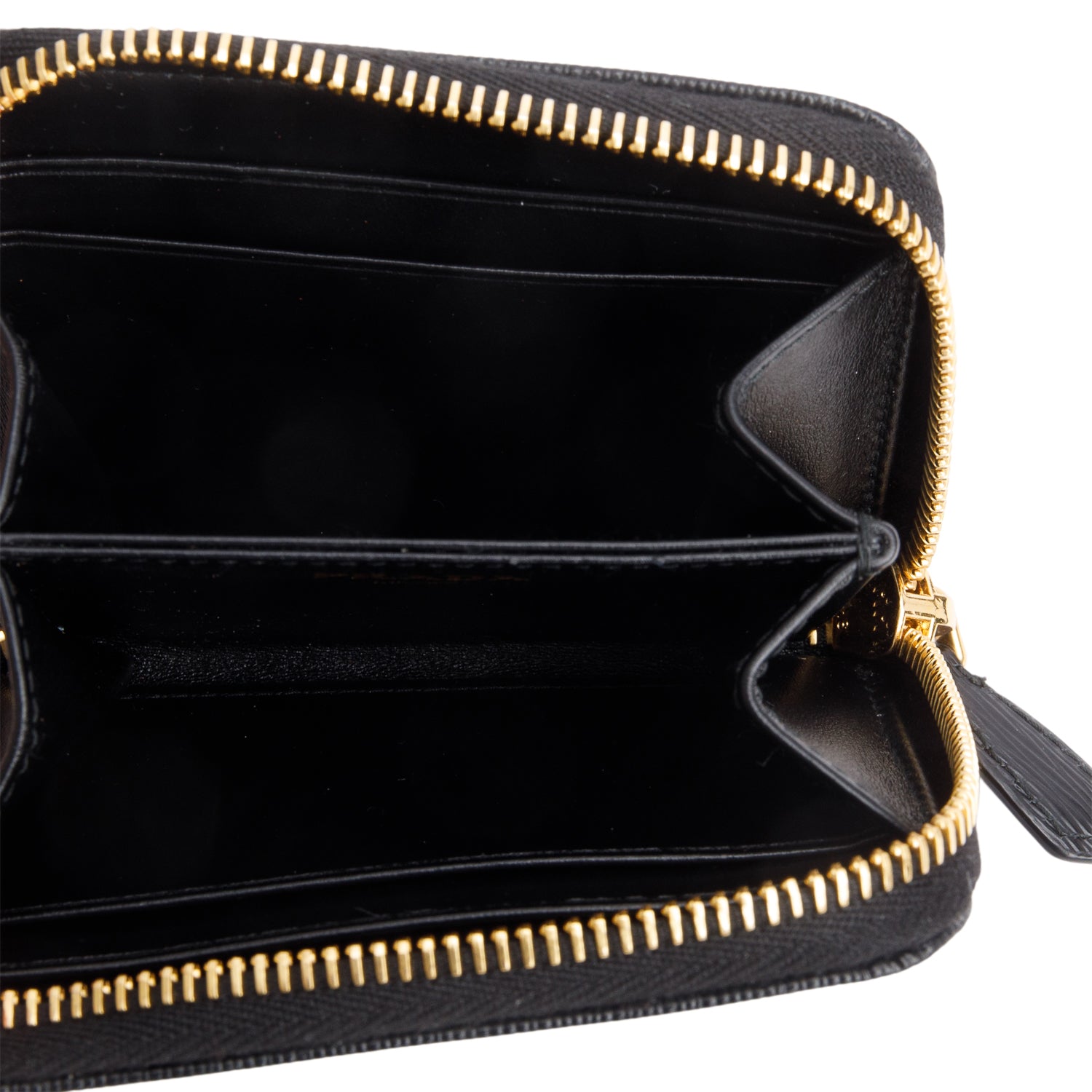 Prada Black Vitello Move Compact Zip Wallet w/ Box