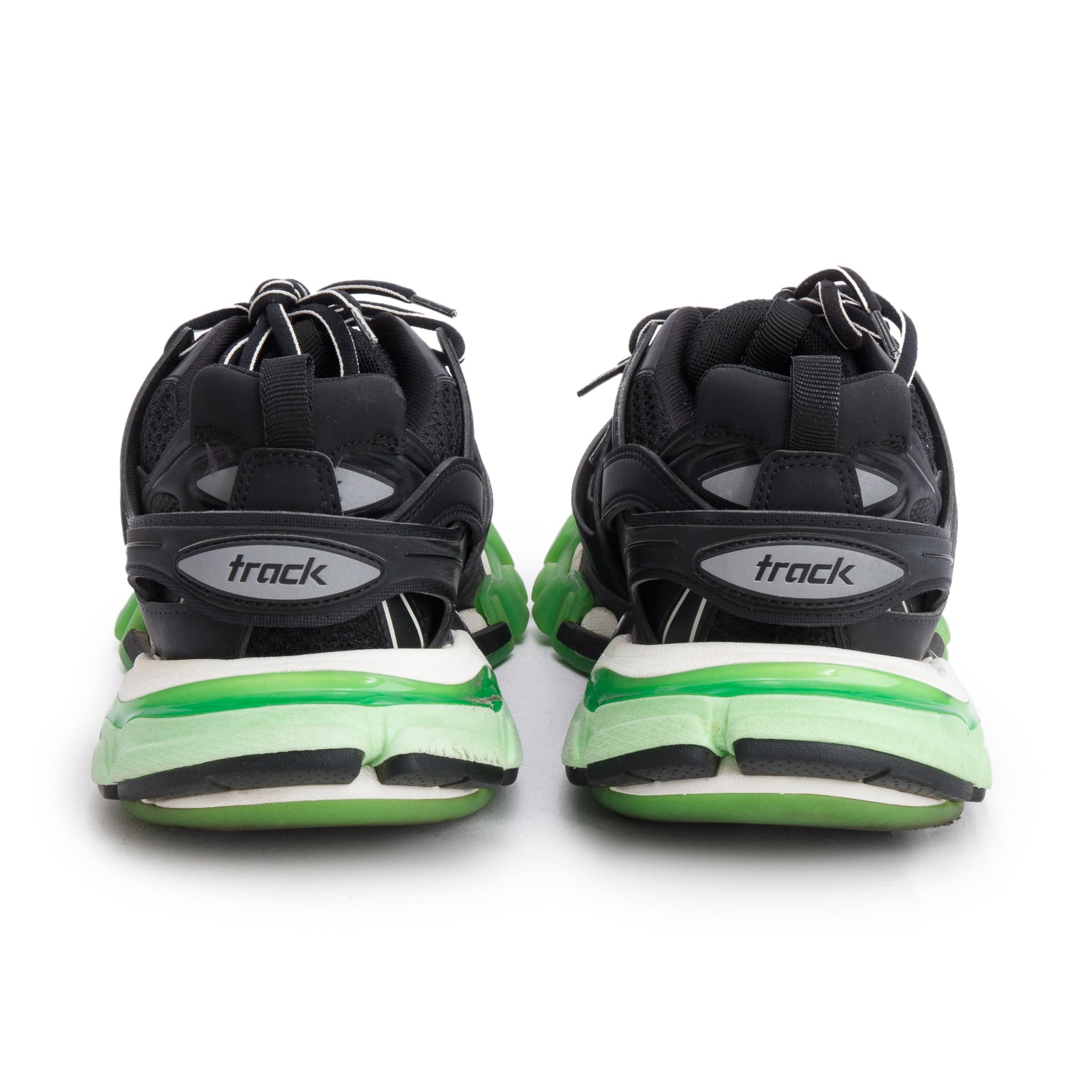 Balenciaga Black Mesh Rubber Track Sneakers, Size 39