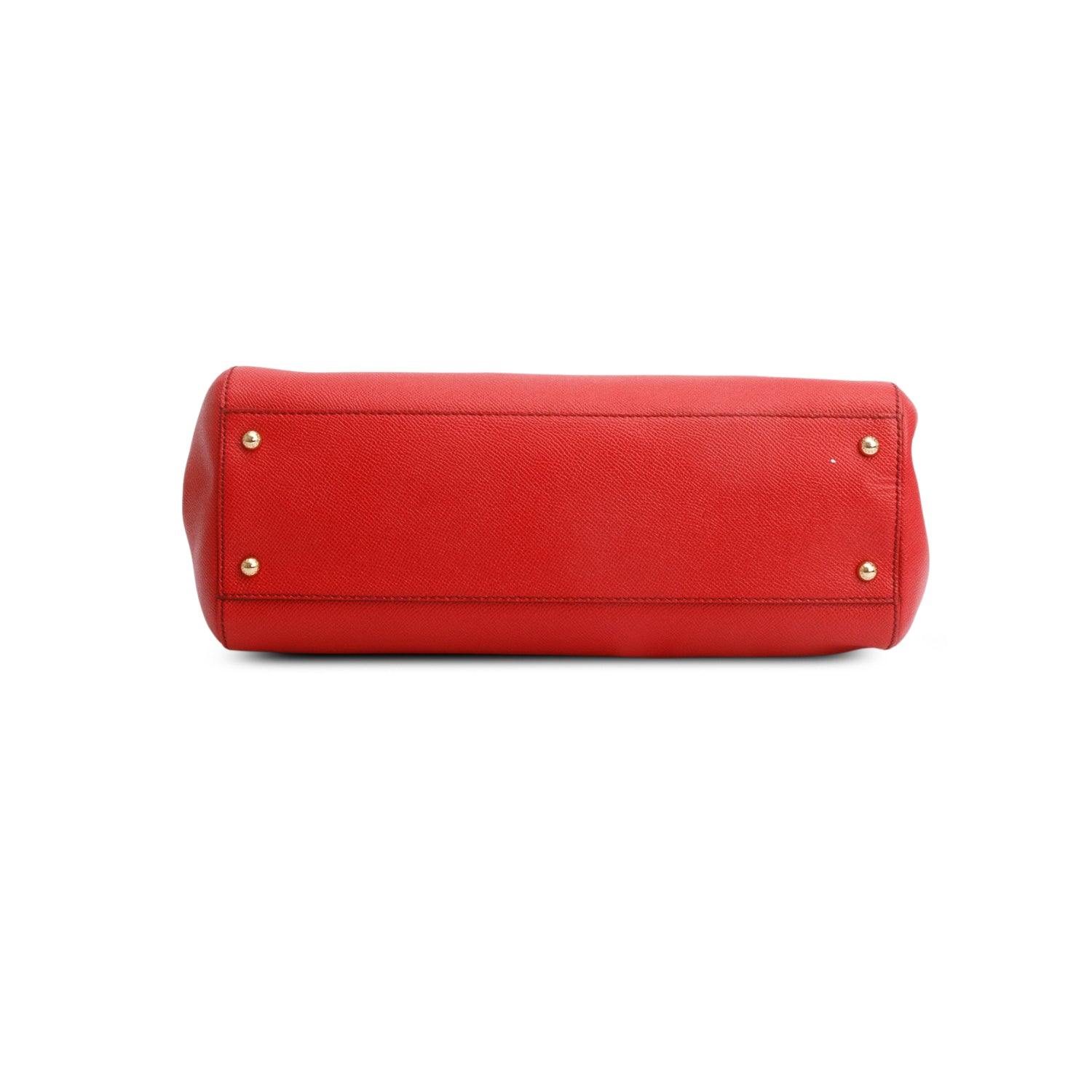 Dolce & Gabanna Red Dauphine Calfskin Leather Large Miss Sicily Handbag w/ Strap