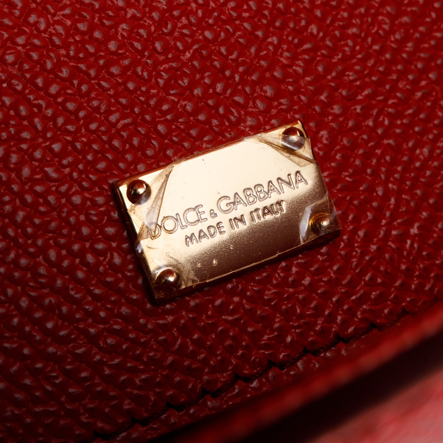 Dolce & Gabanna Red Dauphine Calfskin Leather Large Miss Sicily Handbag w/ Strap