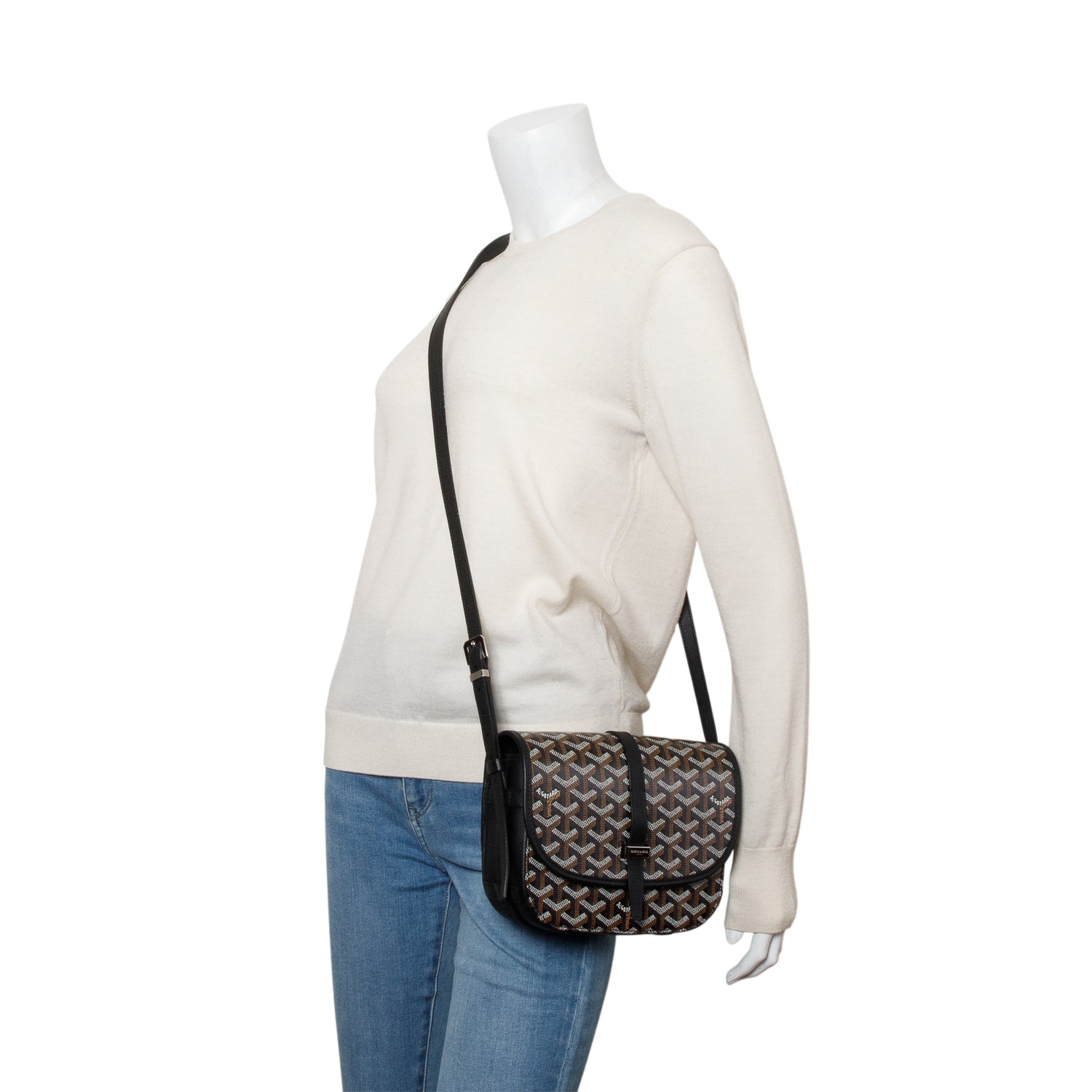 Goyard 2024 Black Goyardine Belvedere II PM Messenger Bag