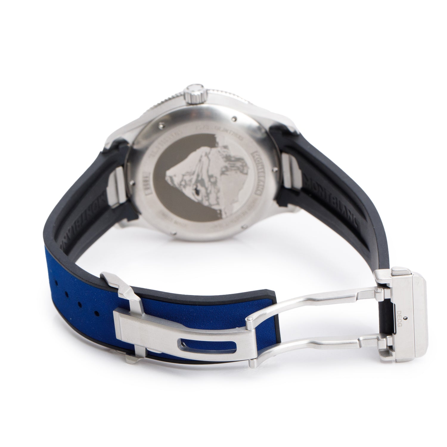 Montblanc Stainless Steel Iced Sea 41 MM Automatic Watch Blue Dial 7578