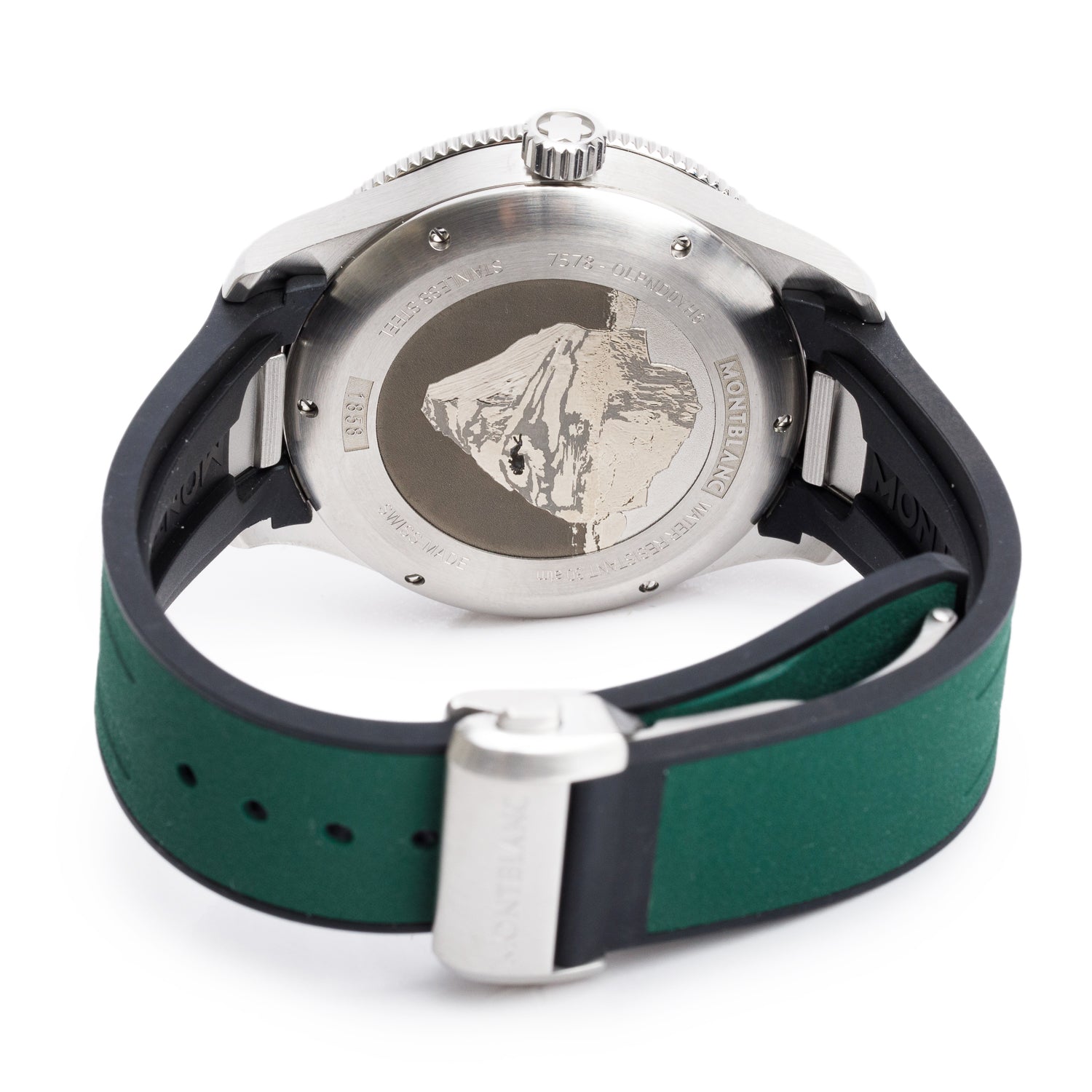 Montblanc Stainless Steel Iced Sea 41 MM Automatic Watch Green Dial 7578