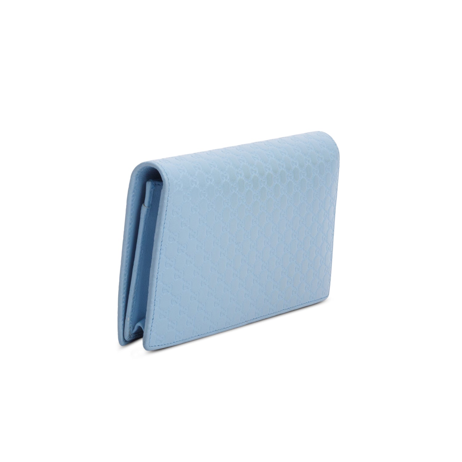 Gucci Blue Microguccissima Wallet on Strap w/ Box